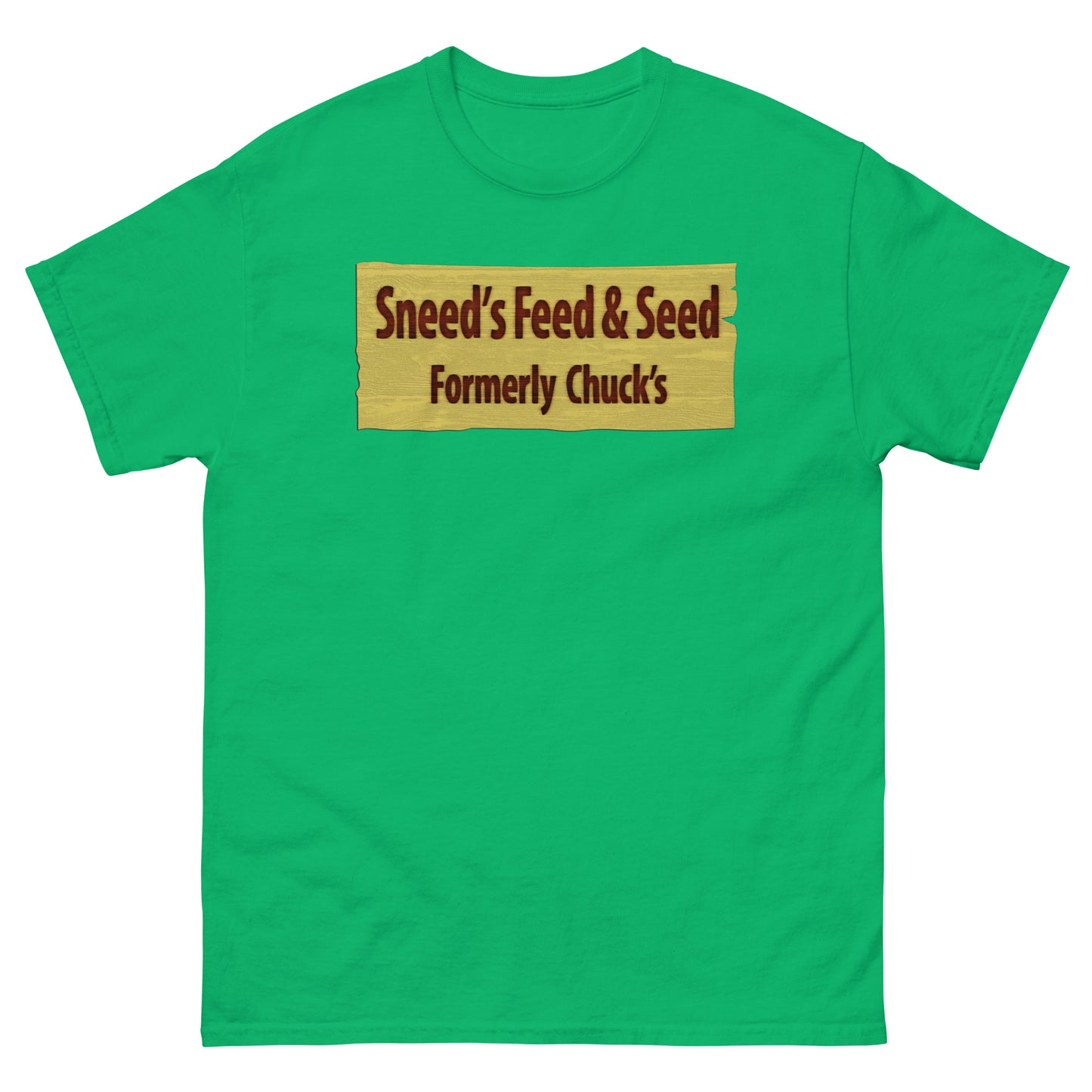Sneed's Feed & Seed (Formerly Chuck's) Wooden Sign Meme Unisex Classic Tee