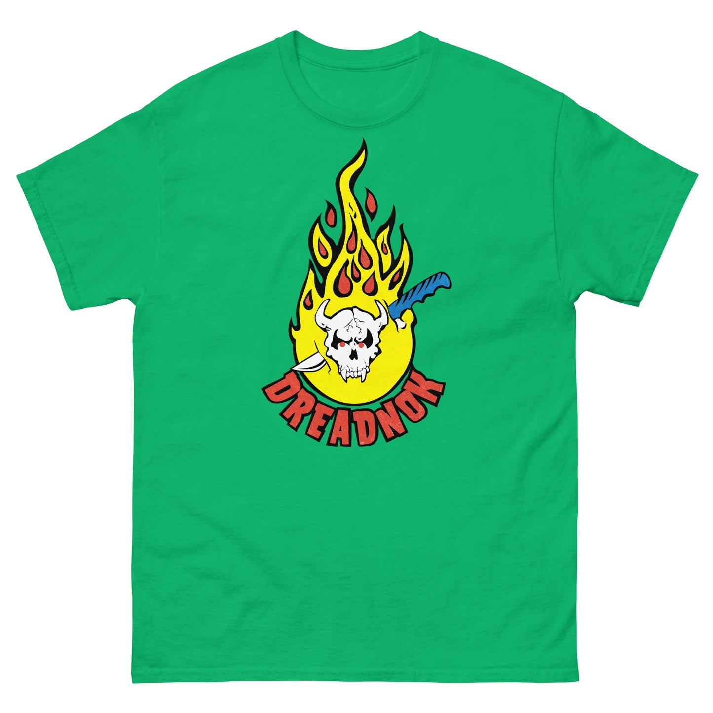 Dreadnok Skull & Flames Logo Tattoo Distressed Unisex Classic Tee