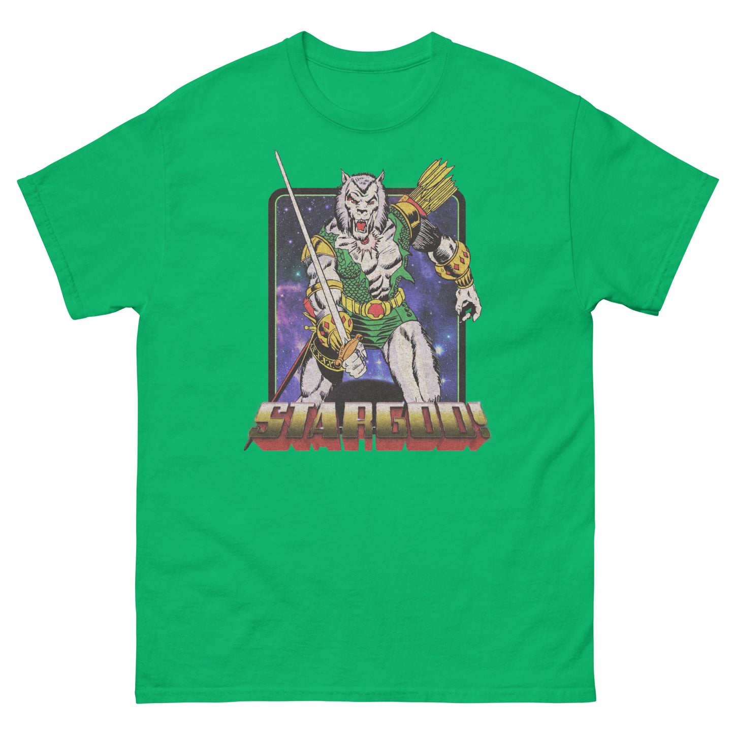 STARGOD! Cosmic Wolf Warrior Retro Comic Book Unisex Classic Tee