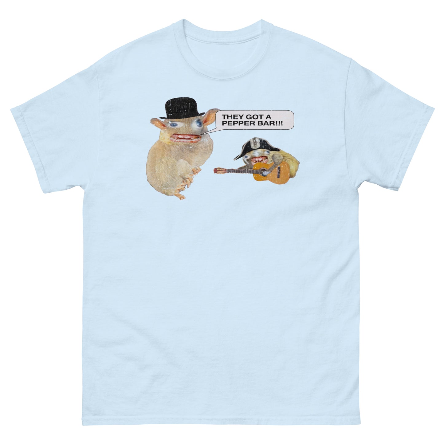 Fast Food Sandwich Mascots "They got a pepper bar!!!" Distressed Unisex Classic T-Shirt