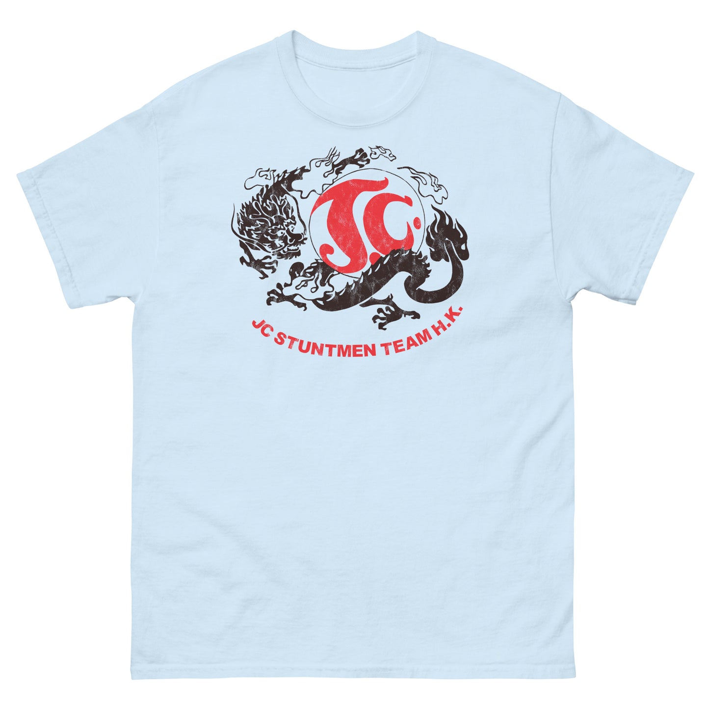 Jackie Chan JC Stunt Team Hong Kong Replica Dragon Logo Distressed Vintage T-Shirt