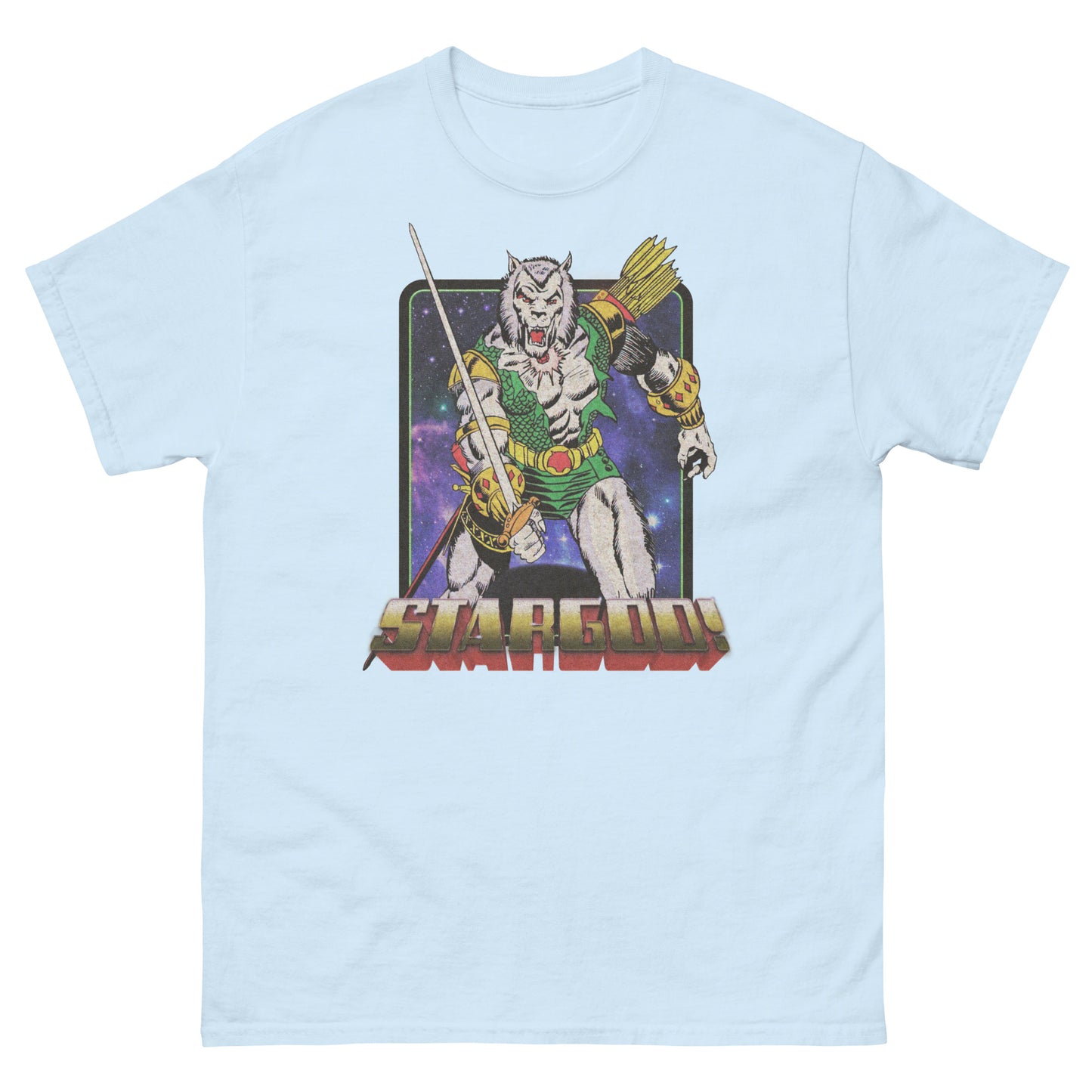 STARGOD! Cosmic Wolf Warrior Retro Comic Book Unisex Classic Tee