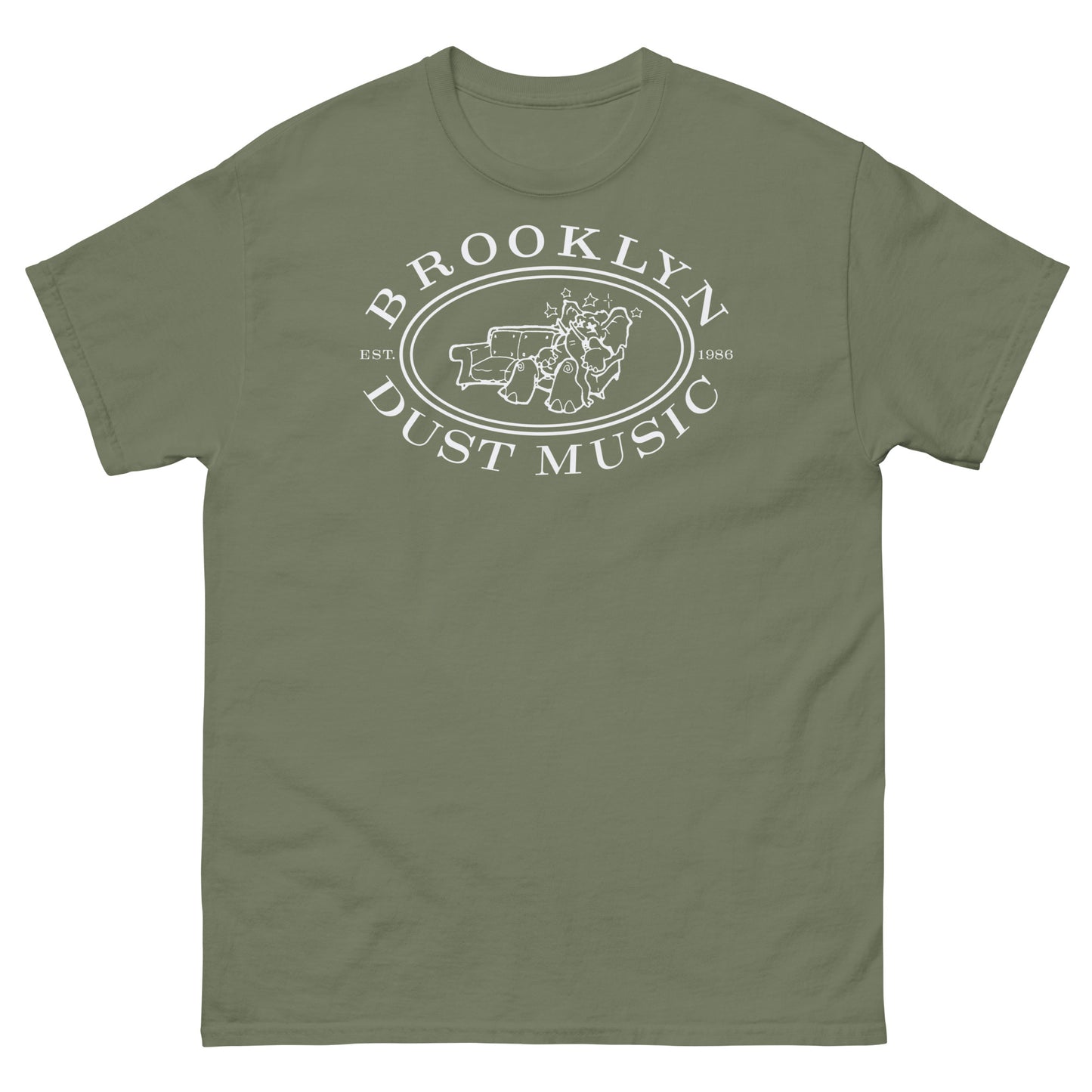 Brooklyn Dust Music Elephant Logo (White) Unisex Classic Tee