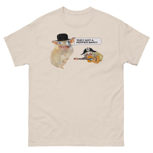 Fast Food Sandwich Mascots "They got a pepper bar!!!" Distressed Unisex Classic T-Shirt
