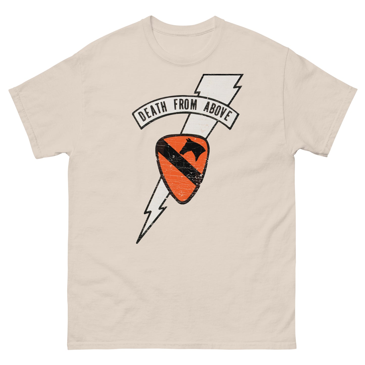 Death From Above Apocalypse Now Air Cavalry Lightning Logo Distressed Unisex Classic Tee