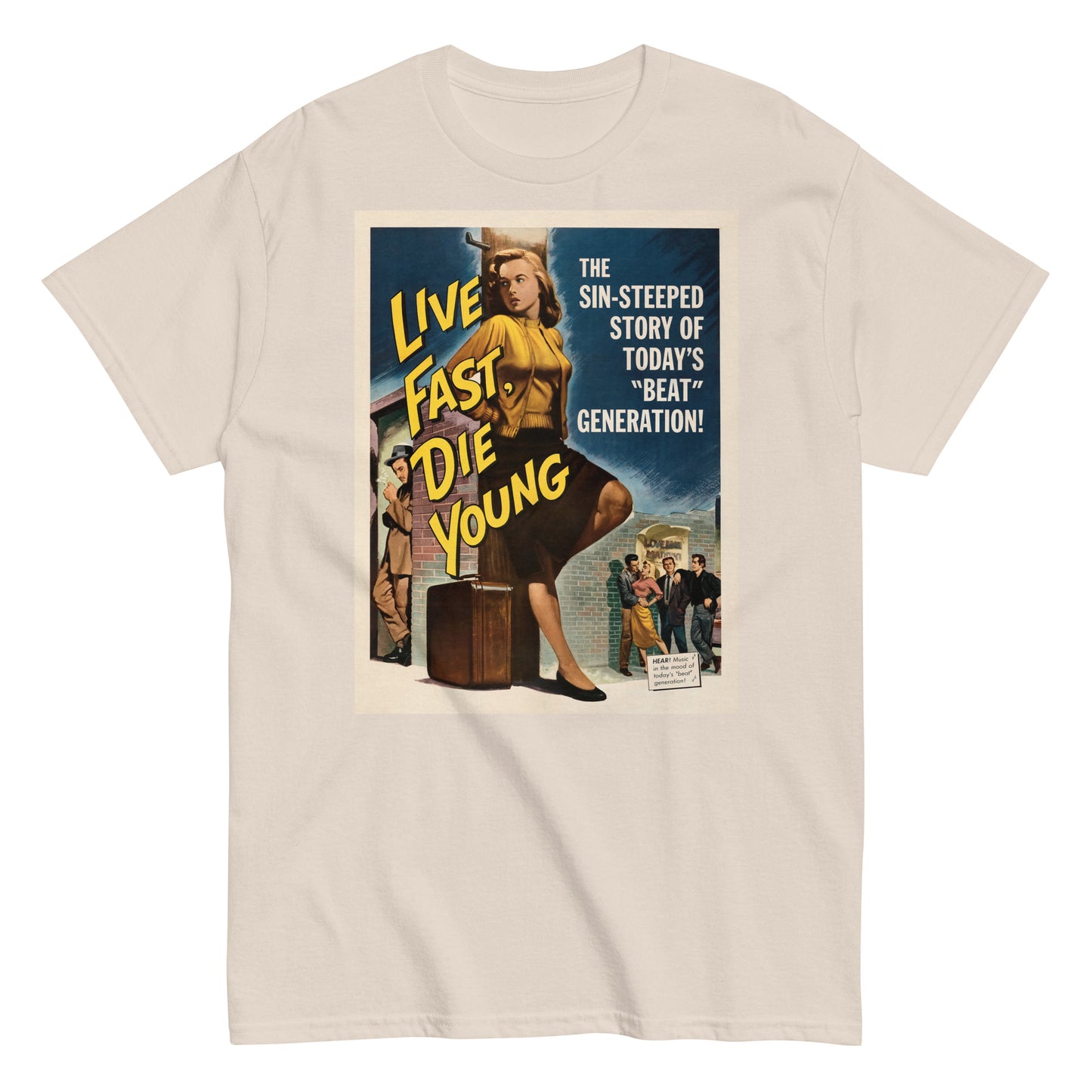 Live Fast Die Young Vintage Poster Unisex Classic Tee