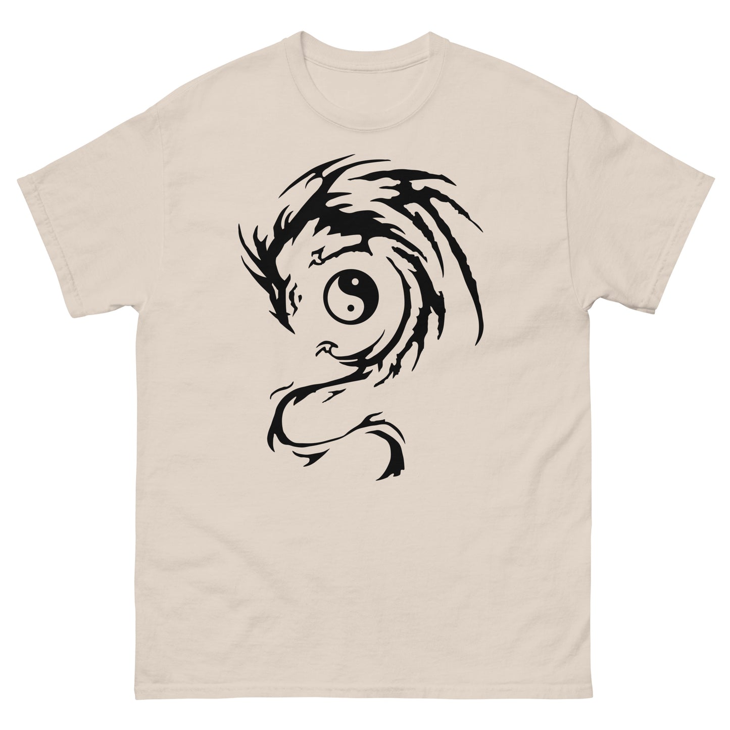 Comic Book Kung Fu Master Modern Dragon Logo Cosplay (Black) Classic Tee