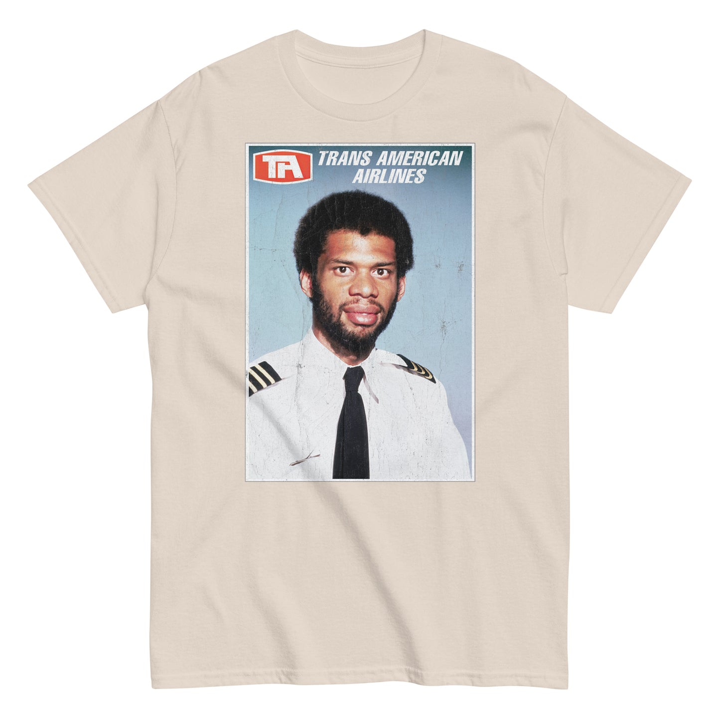 Flight Engineer Roger Murdock Trans American Airlines Distressed Airplane Photo Tee
