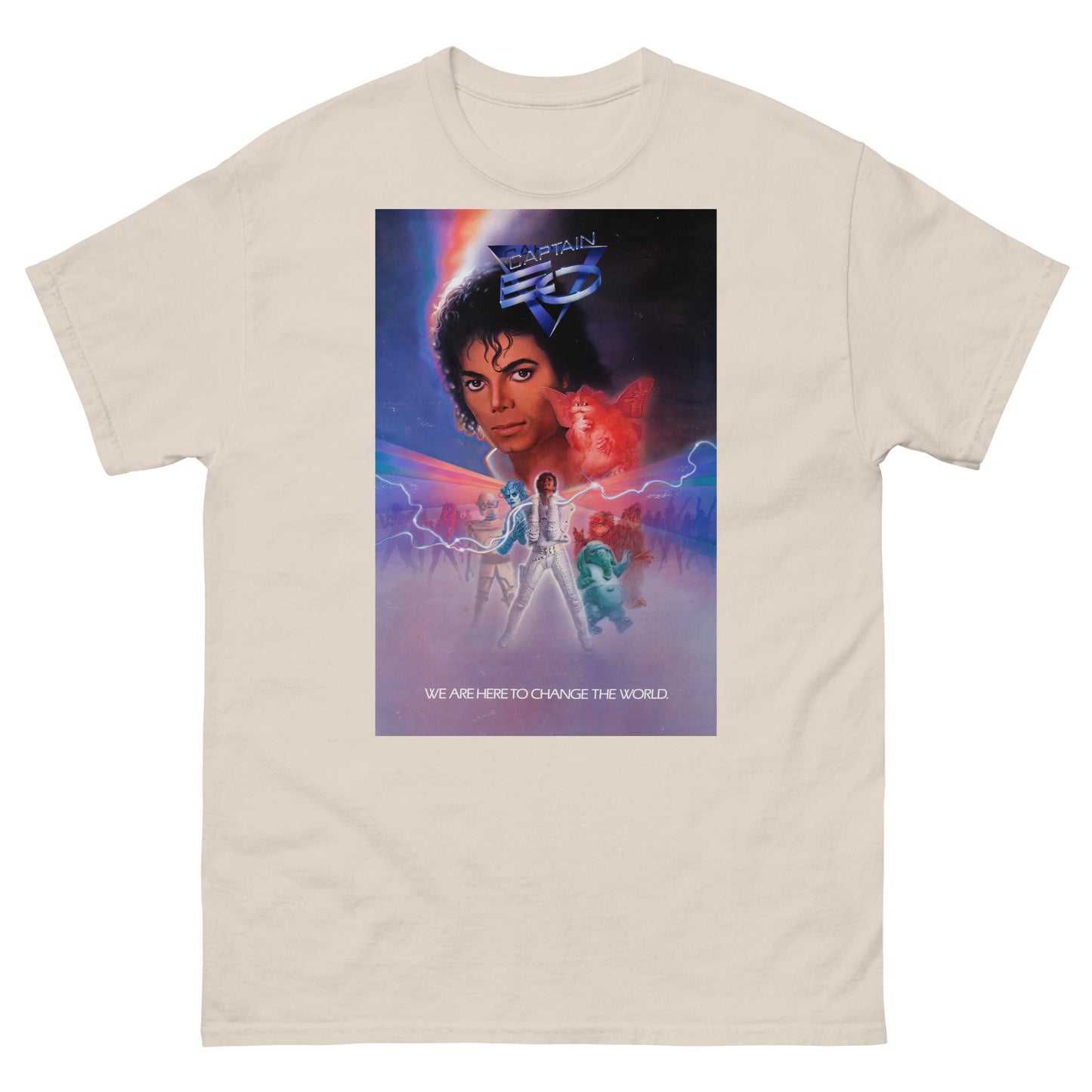 We Are Here To Change The World | Vintage Theme Park Poster Distressed Unisex Classic Tee
