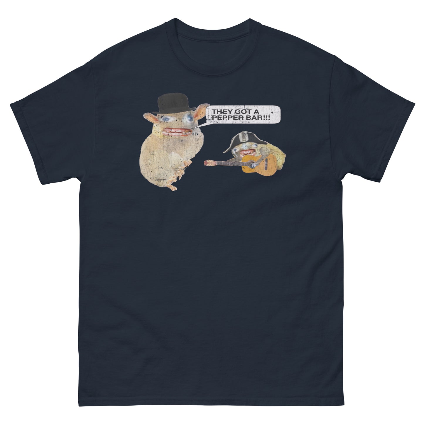Fast Food Sandwich Mascots "They got a pepper bar!!!" Distressed Unisex Classic T-Shirt
