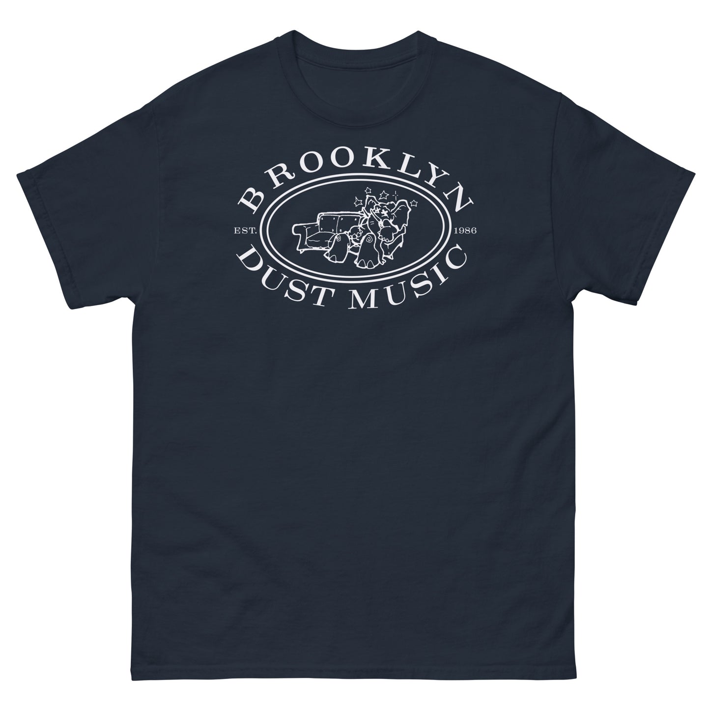 Brooklyn Dust Music Elephant Logo (White) Unisex Classic Tee