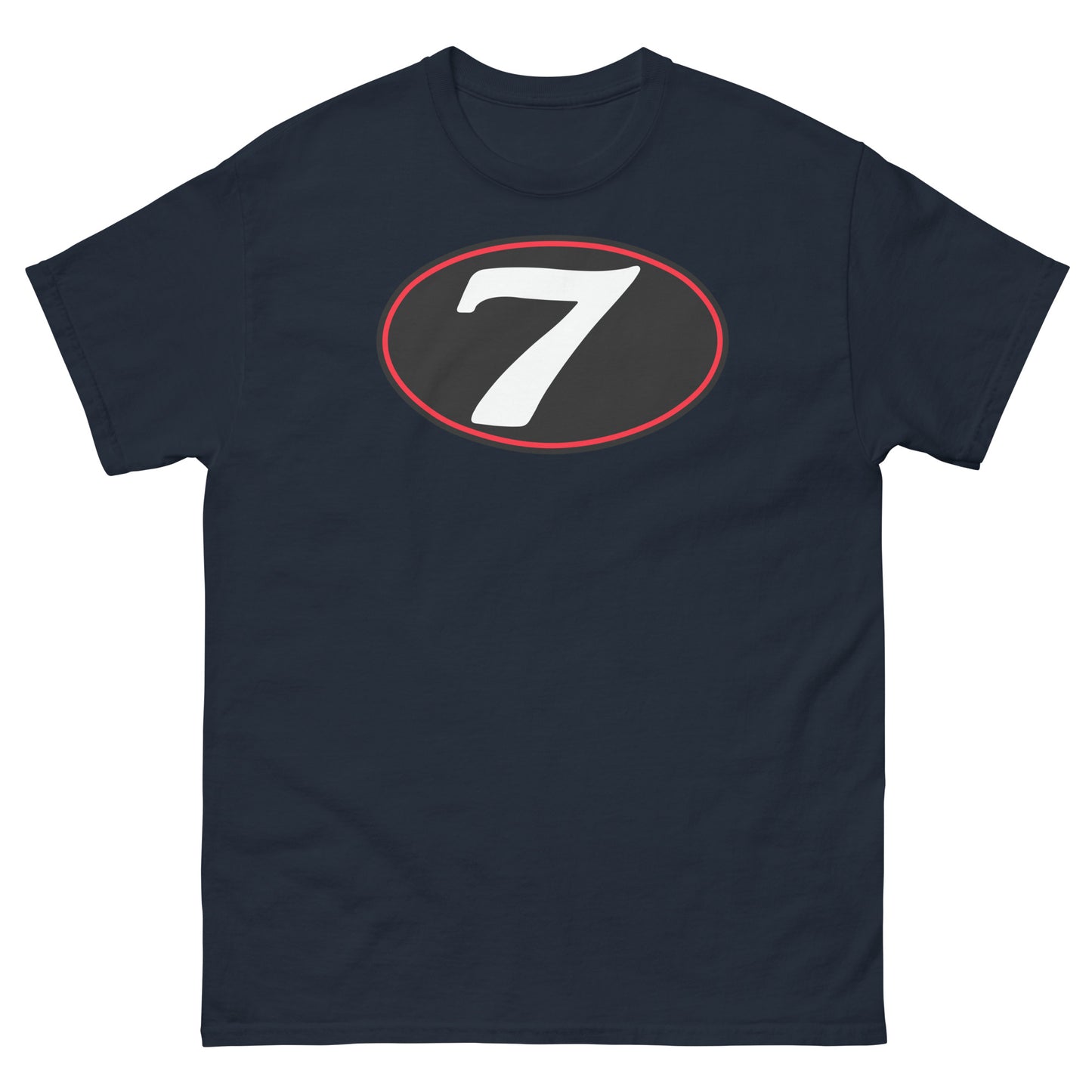 v7 Moto Racer (Black) Rear Fairing Number Plate Unisex Classic Tee