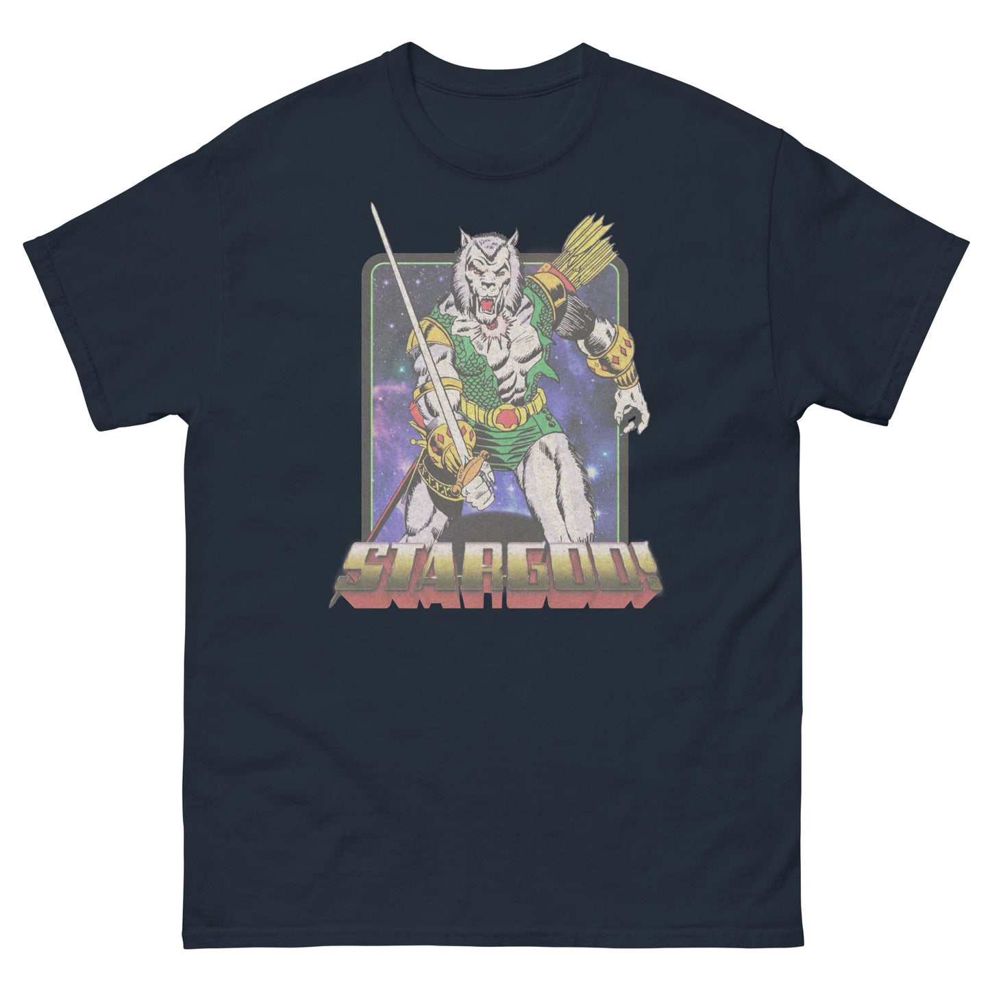 STARGOD! Cosmic Wolf Warrior Retro Comic Book Unisex Classic Tee
