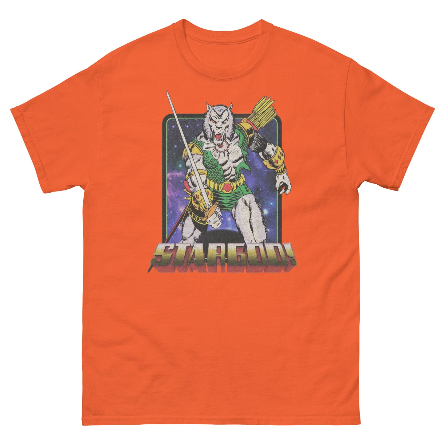 STARGOD! Cosmic Wolf Warrior Retro Comic Book Unisex Classic Tee