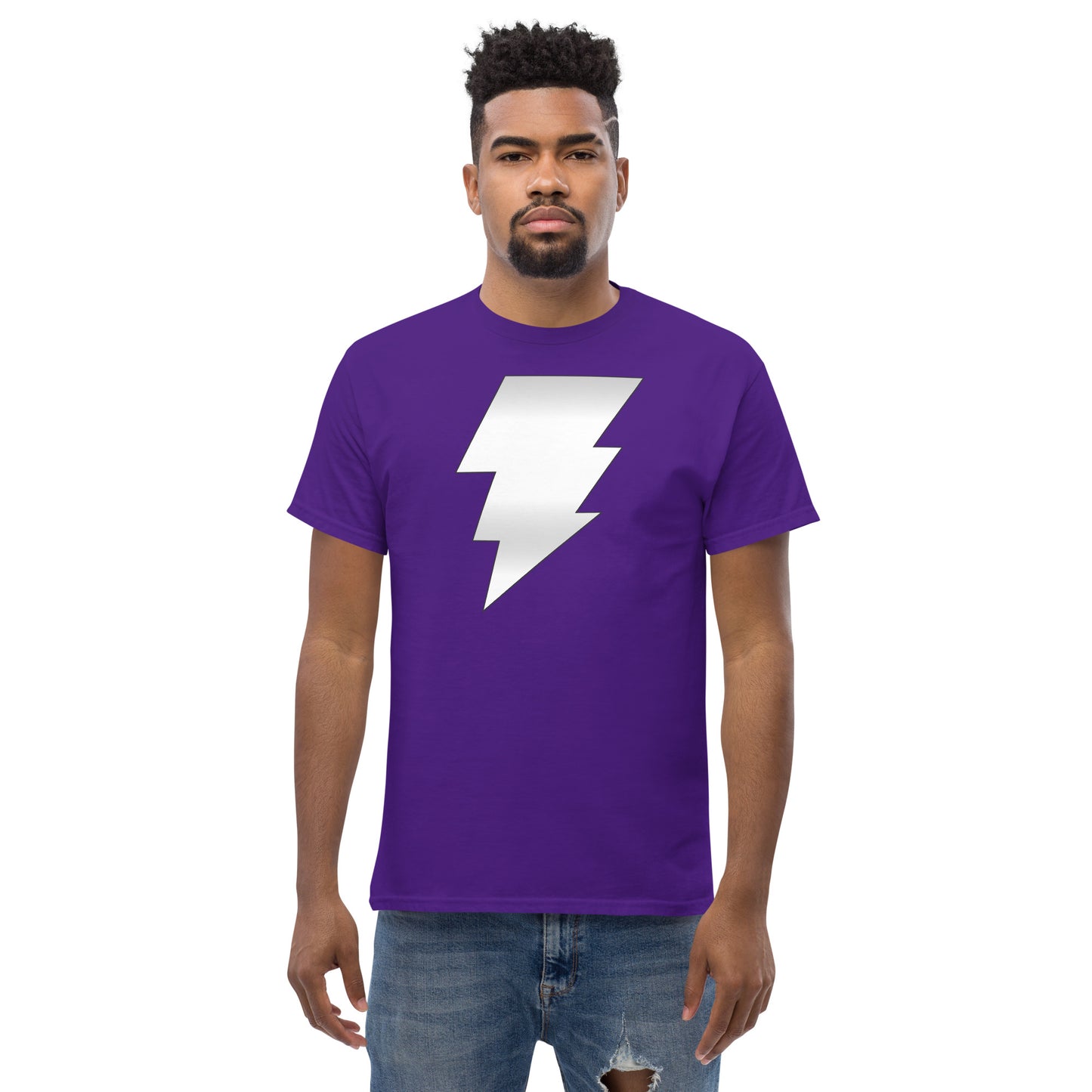 Magus Silver Lightning Bolt | Retro Cosmic Comic Book Villain Cosplay Tee