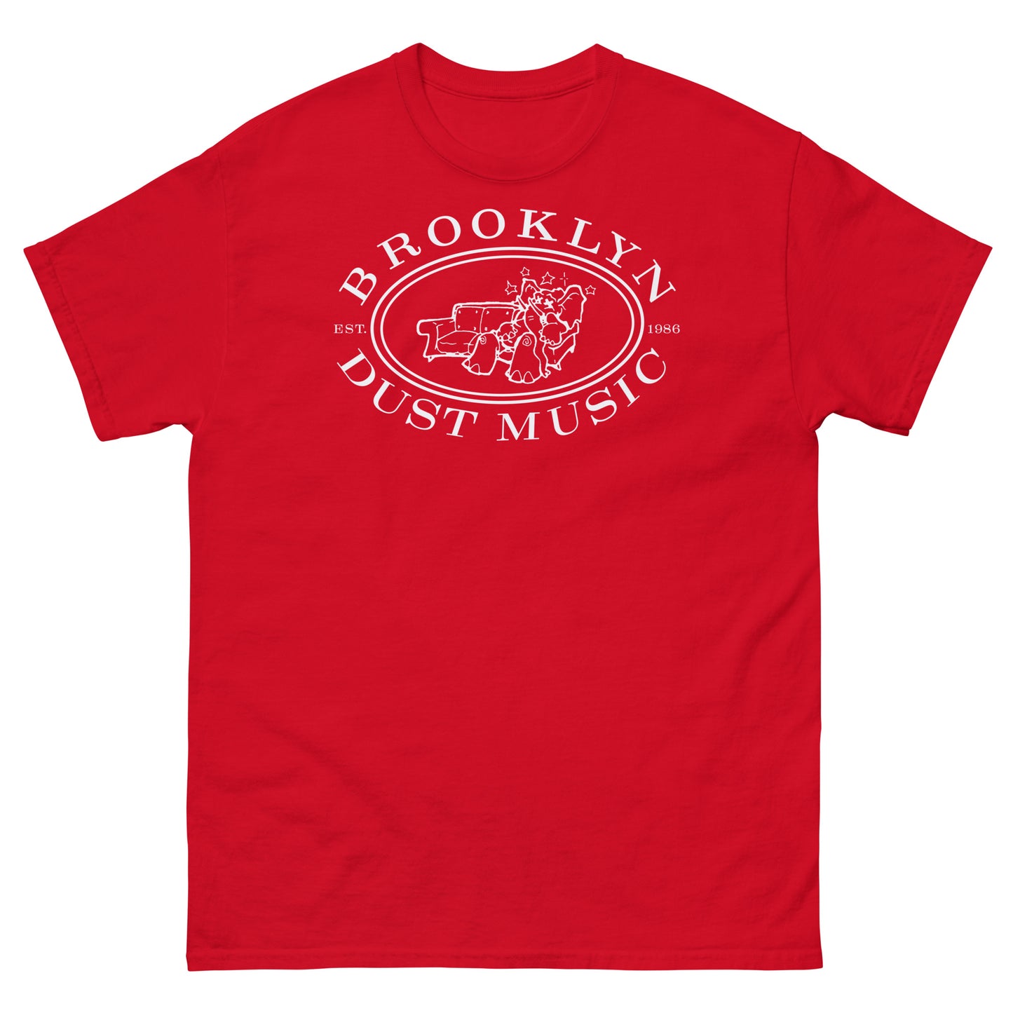 Brooklyn Dust Music Elephant Logo (White) Unisex Classic Tee