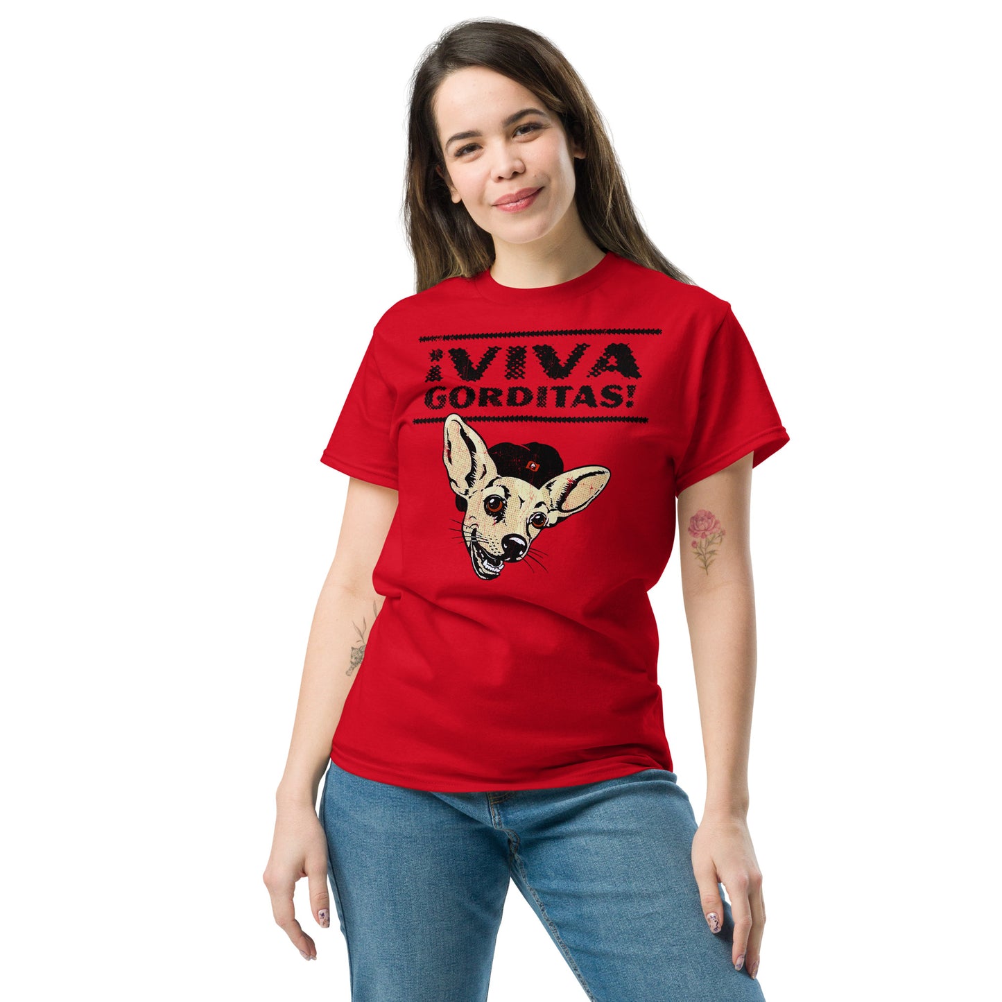 VIVA GORDITAS! Chihuahua Distressed Unisex Classic T-Shirt