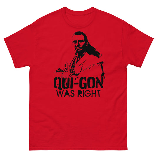 Qui-Gon Was Right Graffiti Stencil Prequel Parody Distressed Unisex Classic Tee