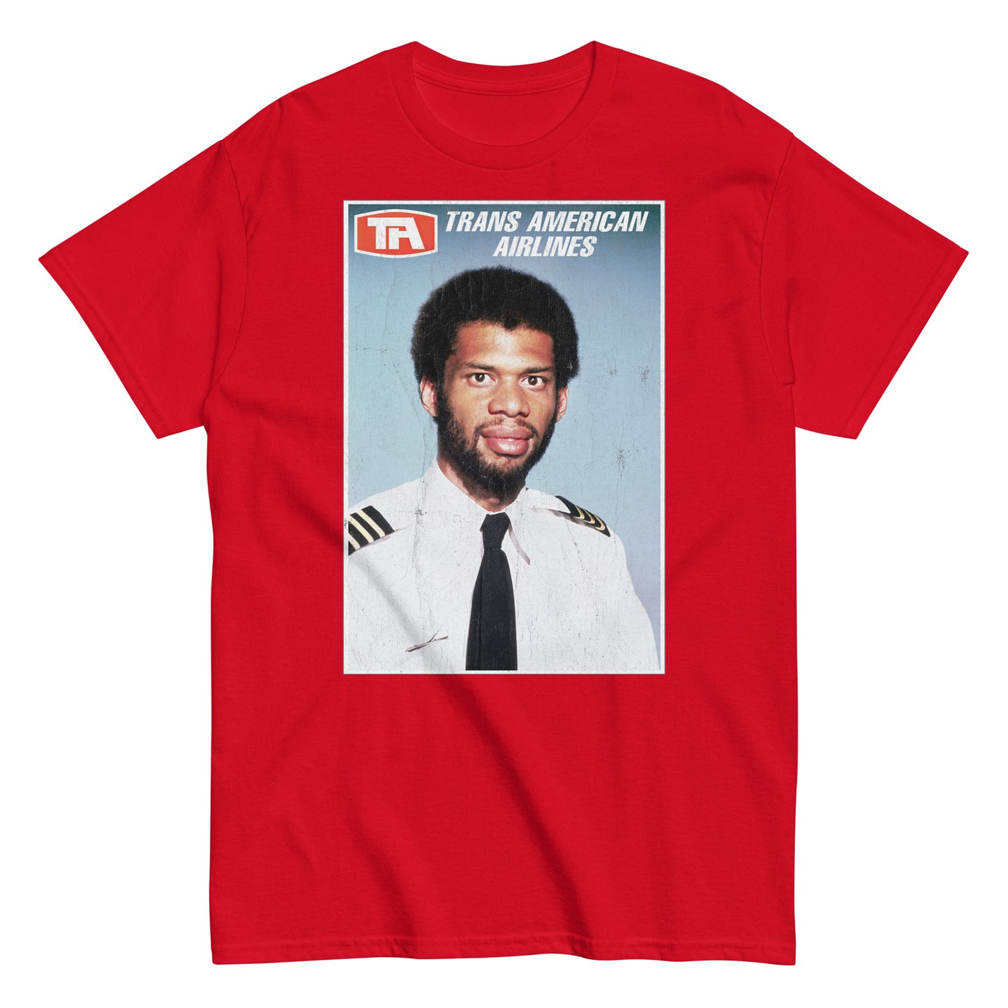 Flight Engineer Roger Murdock Trans American Airlines Distressed Airplane Photo Tee