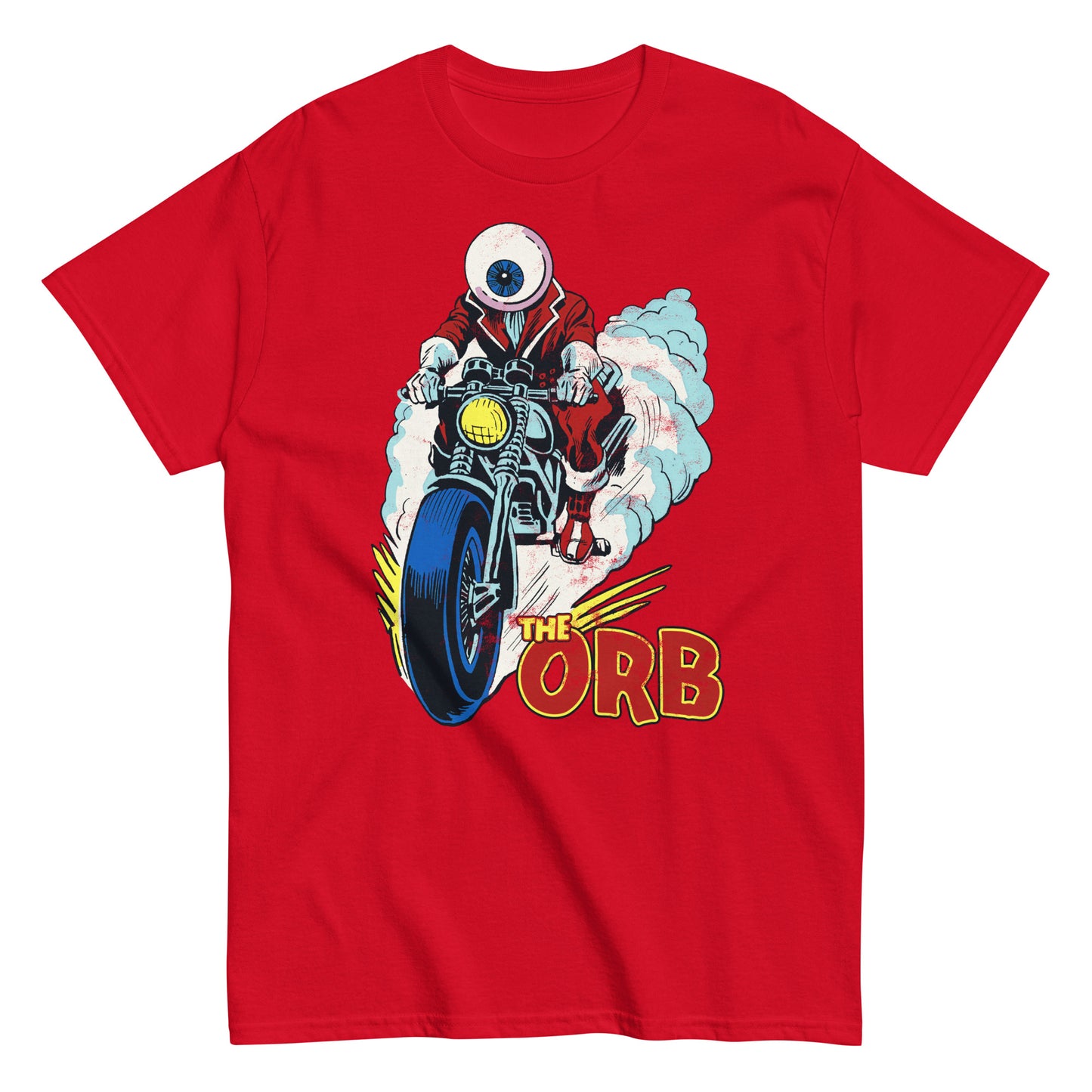 The Orb Vintage Comic Book Motorcycle Villain Distressed Classic Tee