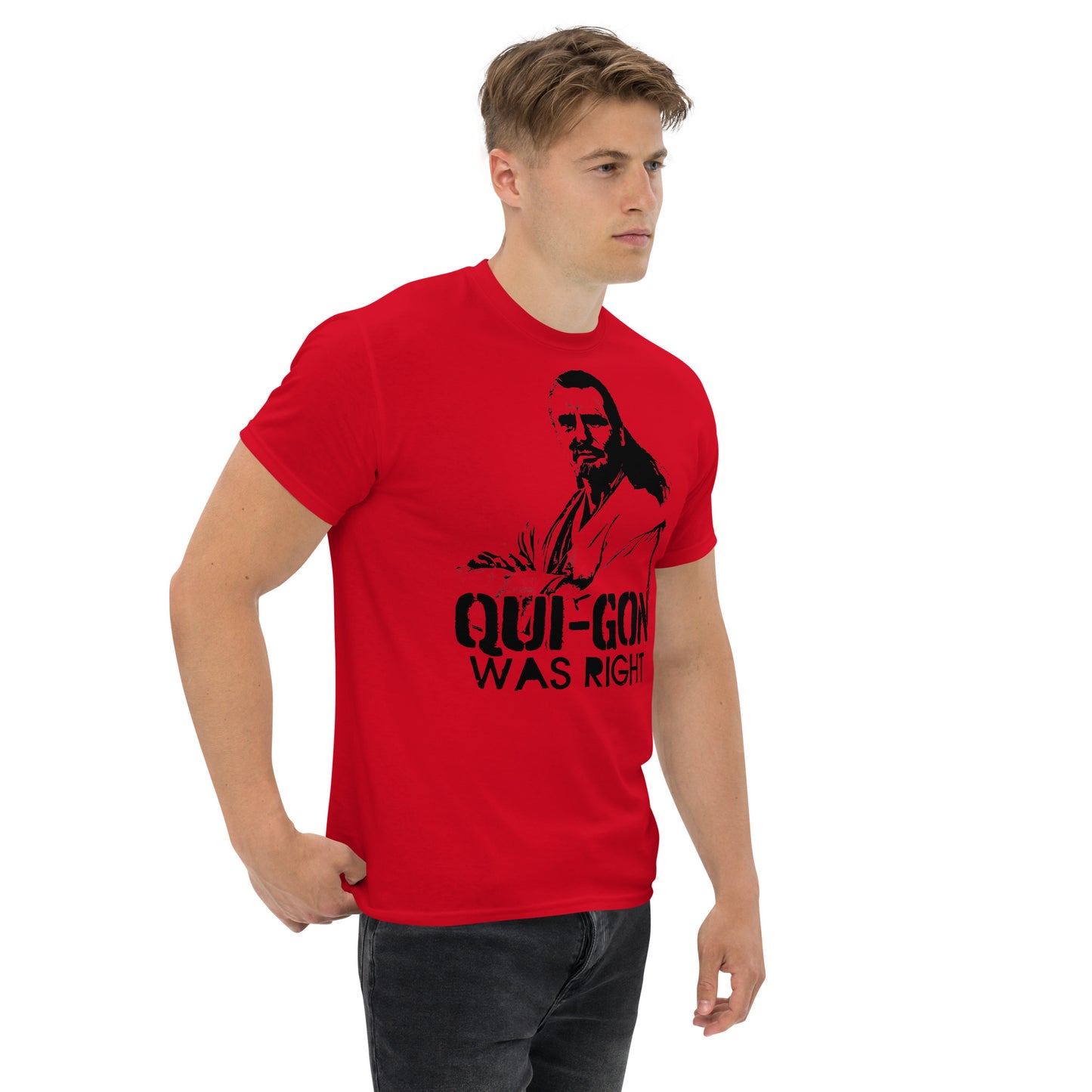 Qui-Gon Was Right Graffiti Stencil Prequel Parody Distressed Unisex Classic Tee