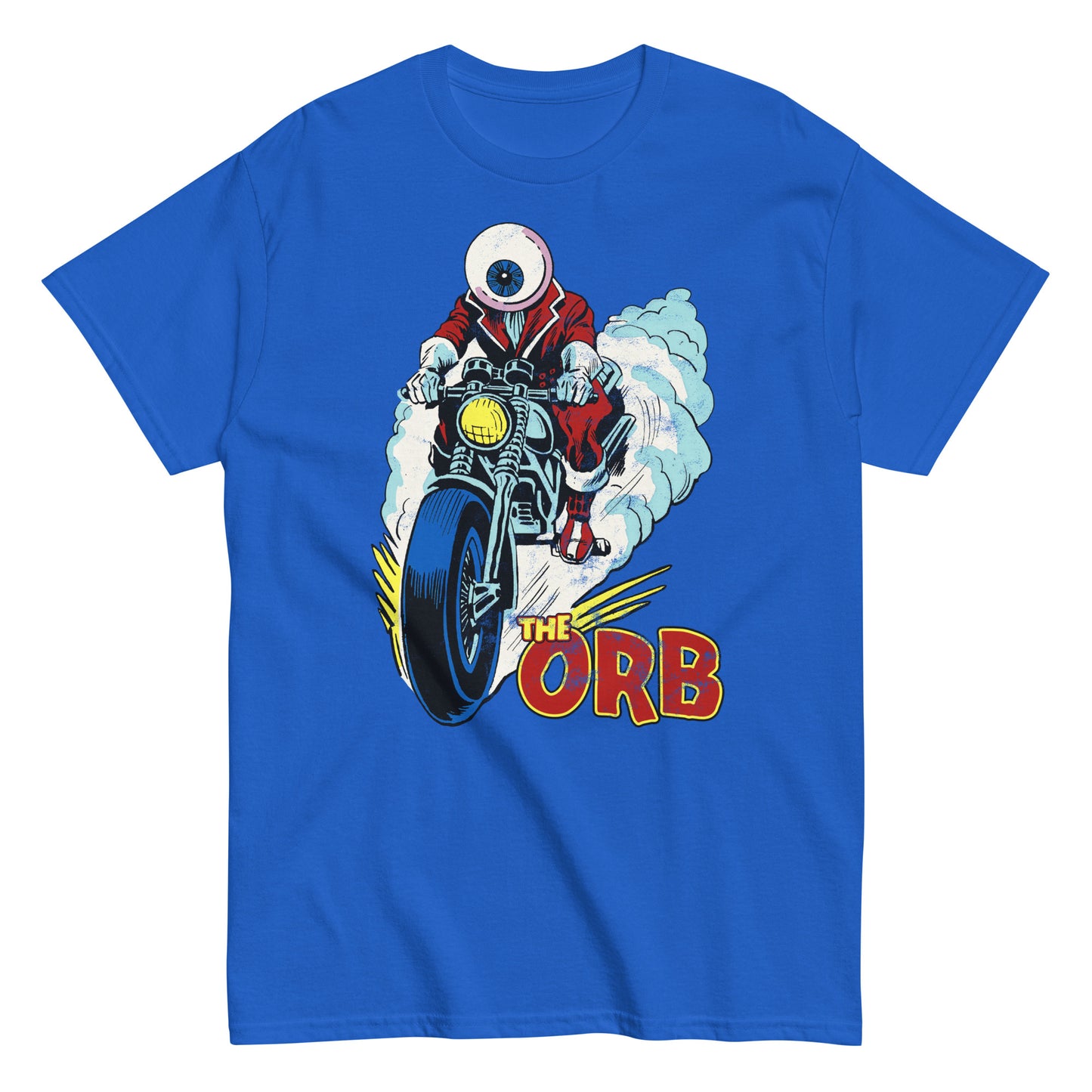 The Orb Vintage Comic Book Motorcycle Villain Distressed Classic Tee