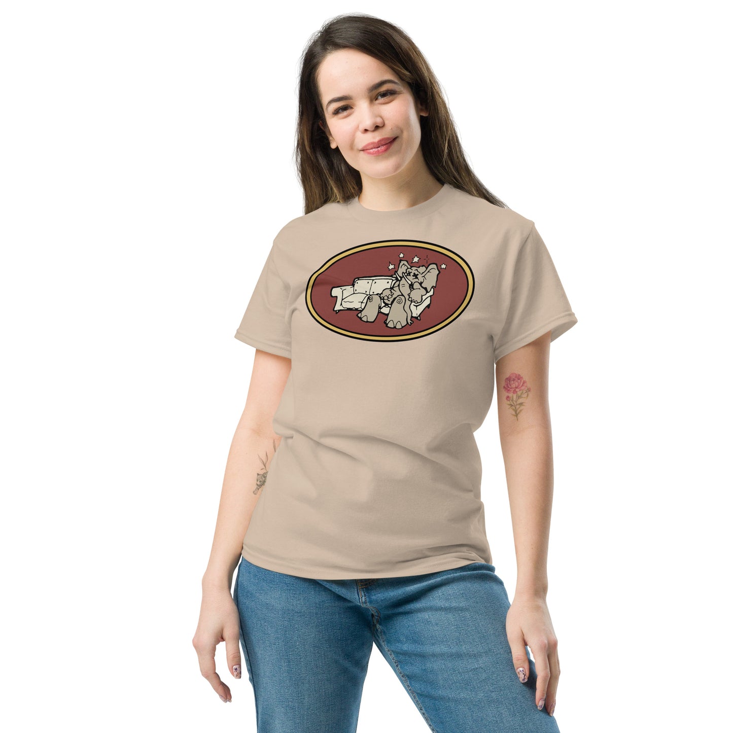 Brooklyn Dust Music Elephant Color Logo (Prairie Sand) Unisex Classic Tee