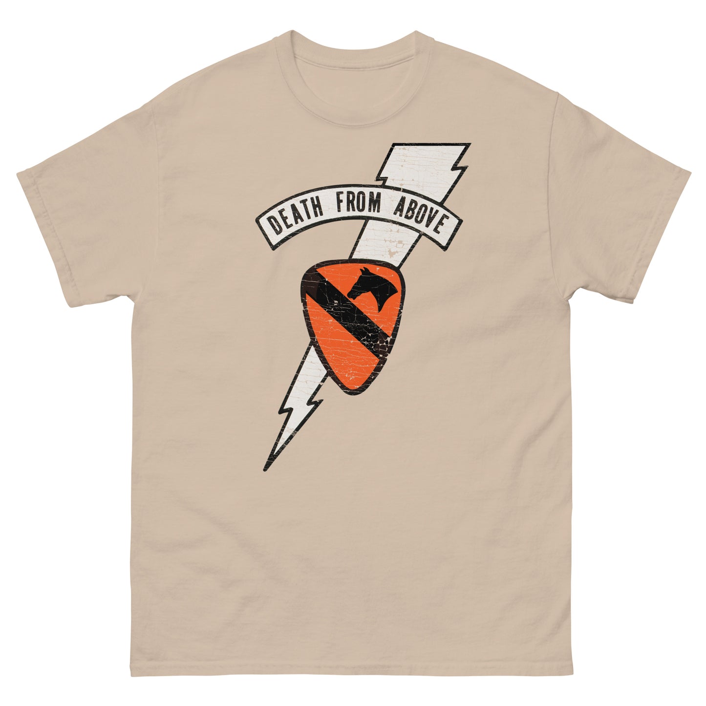 Death From Above Apocalypse Now Air Cavalry Lightning Logo Distressed Unisex Classic Tee