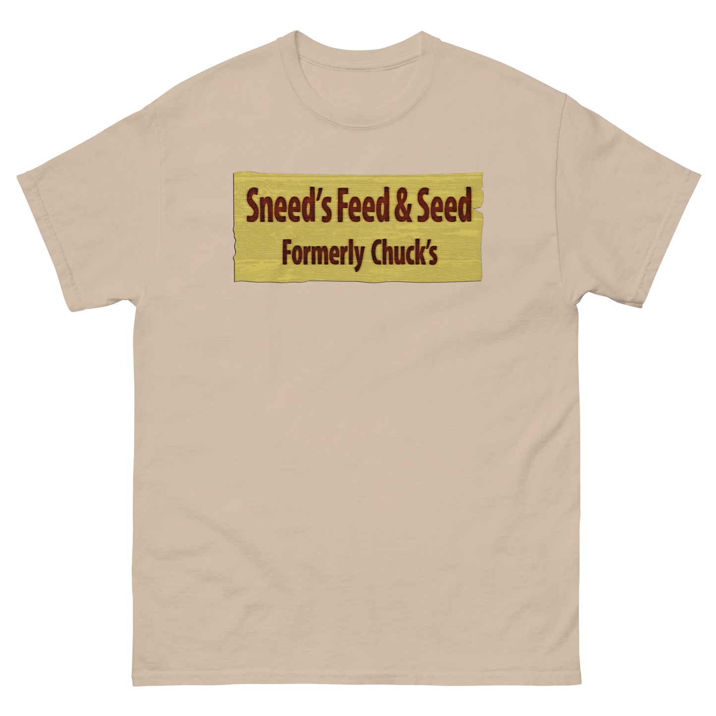 Sneed's Feed & Seed (Formerly Chuck's) Wooden Sign Meme Unisex Classic Tee