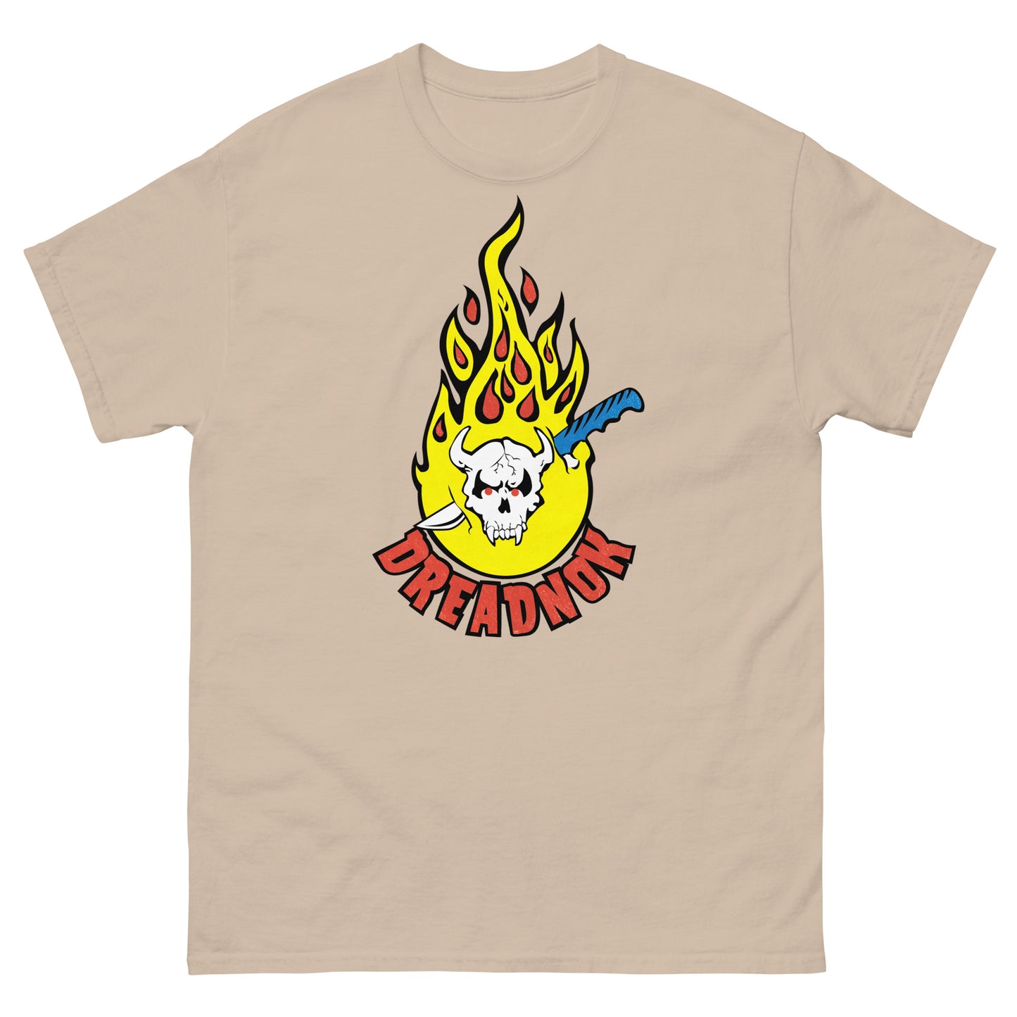 Dreadnok Skull & Flames Logo Tattoo Distressed Unisex Classic Tee