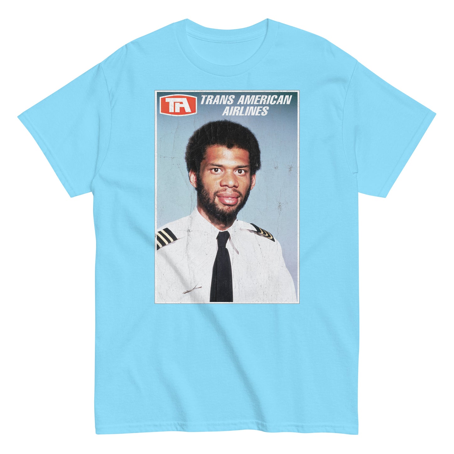 Flight Engineer Roger Murdock Trans American Airlines Distressed Airplane Photo Tee
