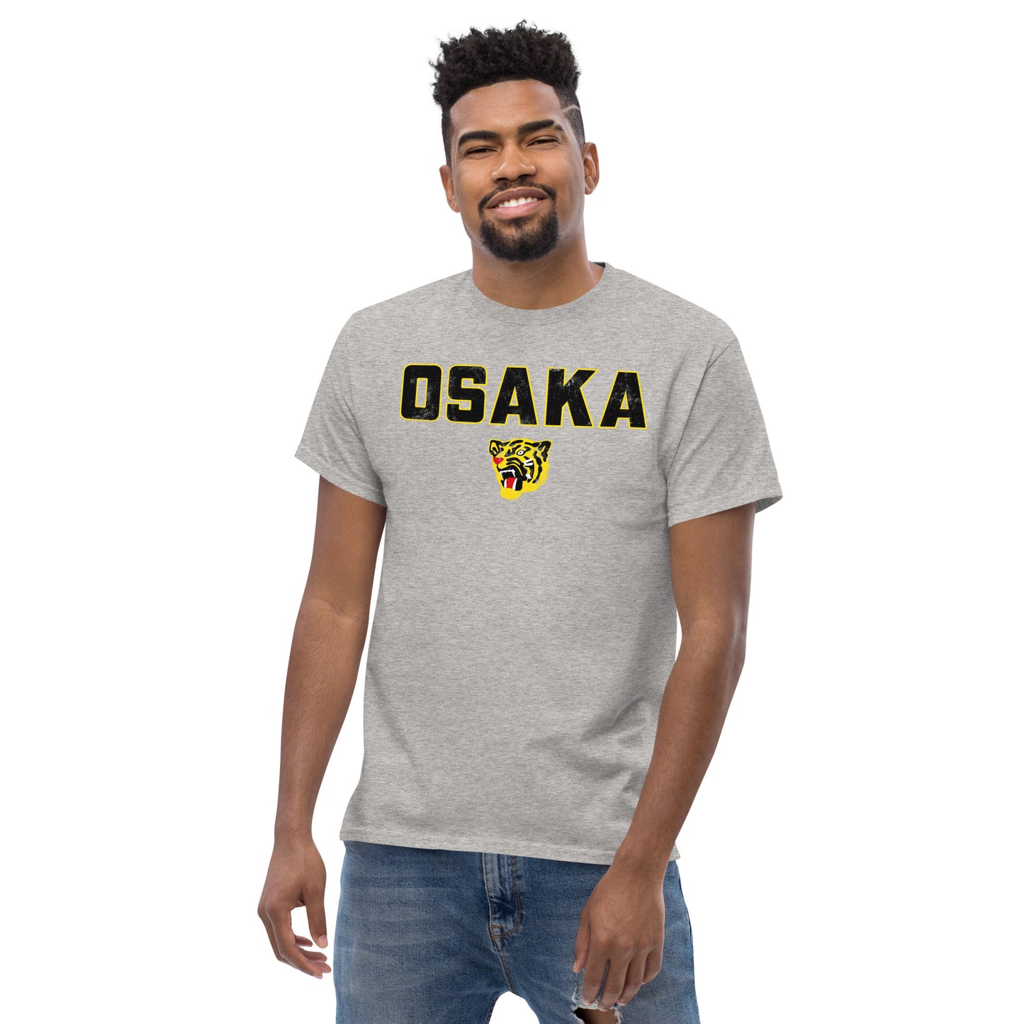 Osaka Tigers (Black) Vintage Japanese Baseball Distressed Unisex Classic Tee