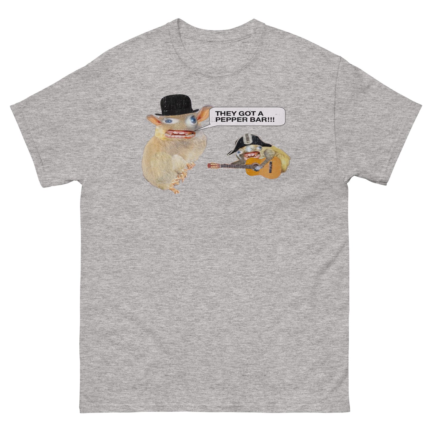 Fast Food Sandwich Mascots "They got a pepper bar!!!" Distressed Unisex Classic T-Shirt