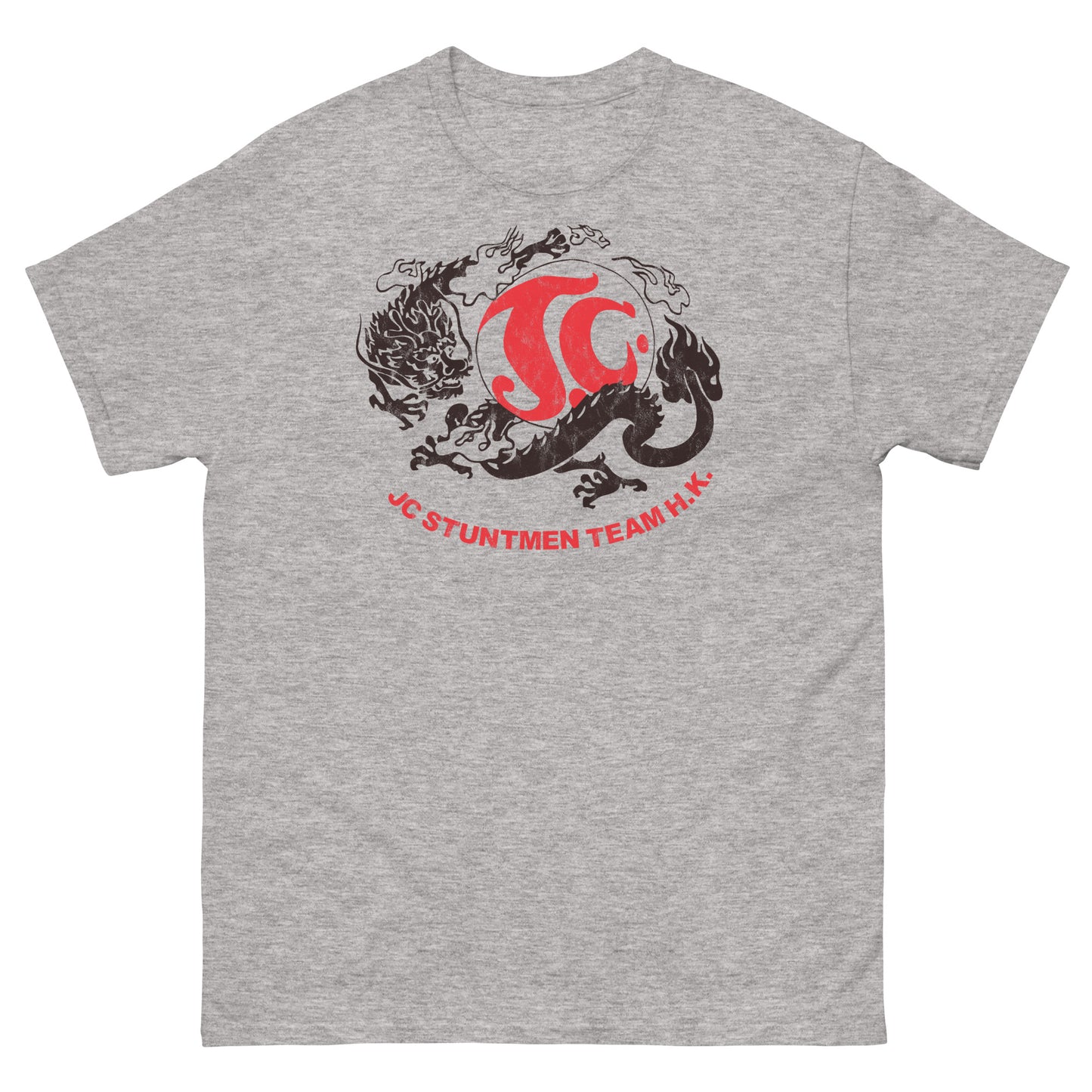 Jackie Chan JC Stunt Team Hong Kong Replica Dragon Logo Distressed Vintage T-Shirt