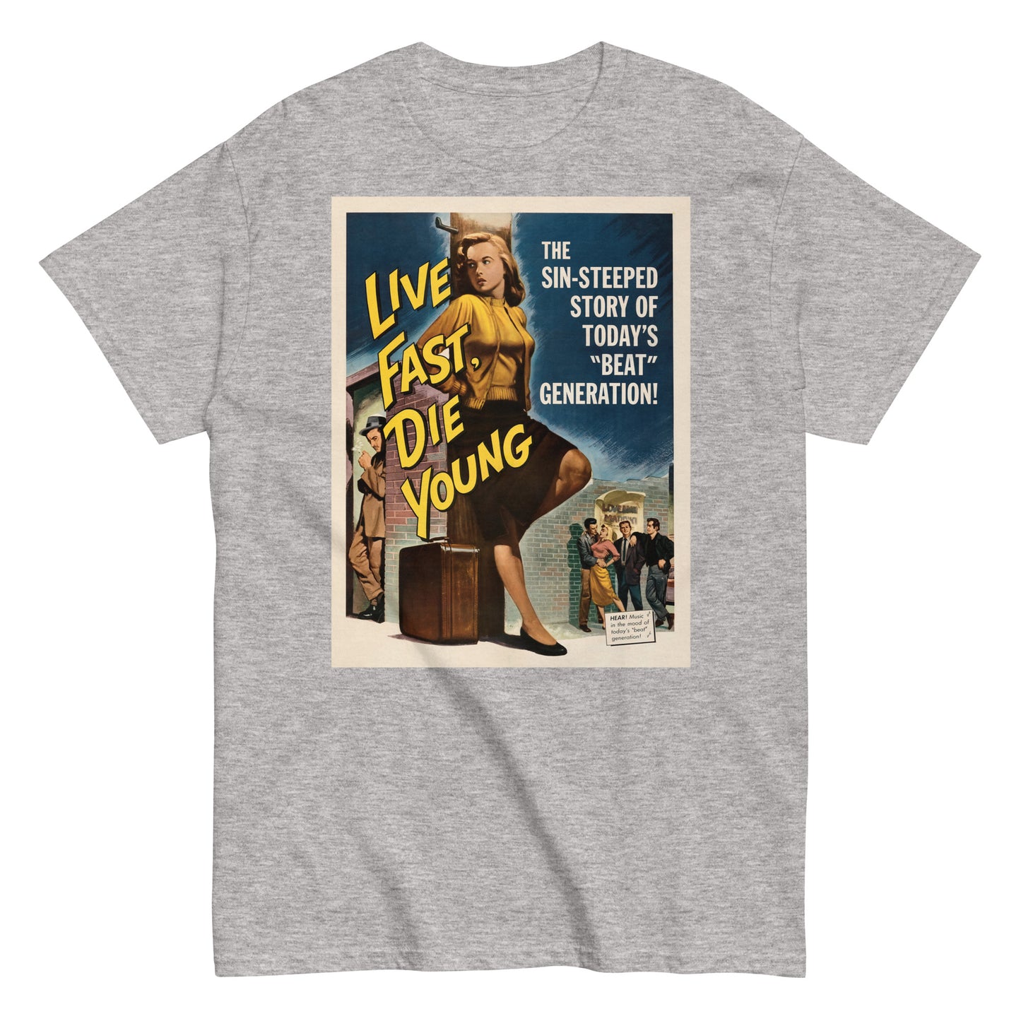 Live Fast Die Young Vintage Poster Unisex Classic Tee