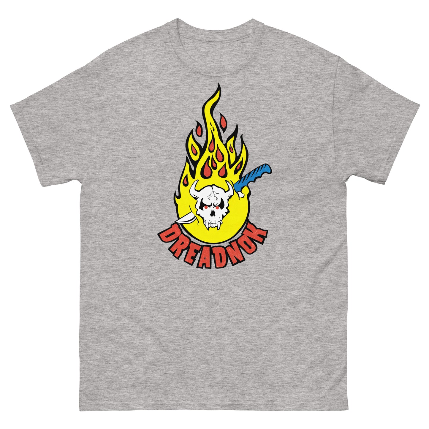 Dreadnok Skull & Flames Logo Tattoo Distressed Unisex Classic Tee