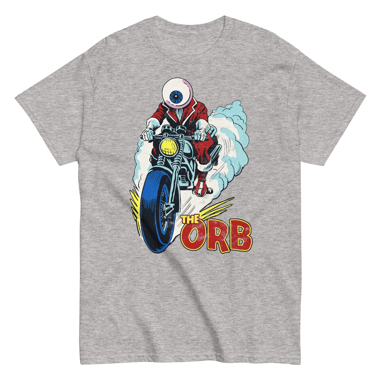The Orb Vintage Comic Book Motorcycle Villain Distressed Classic Tee