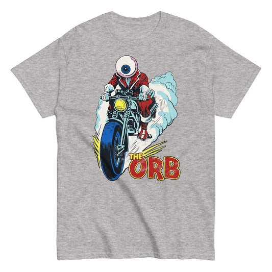 The Orb Vintage Comic Book Motorcycle Villain Distressed Classic Tee