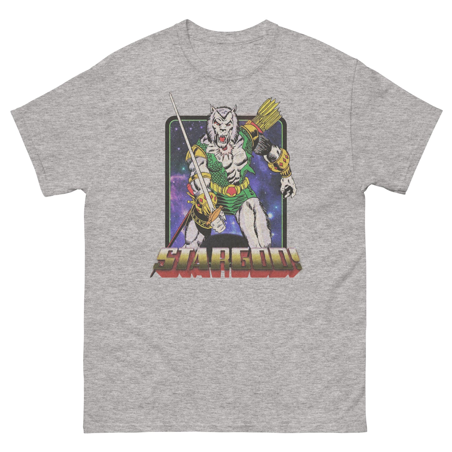 STARGOD! Cosmic Wolf Warrior Retro Comic Book Unisex Classic Tee