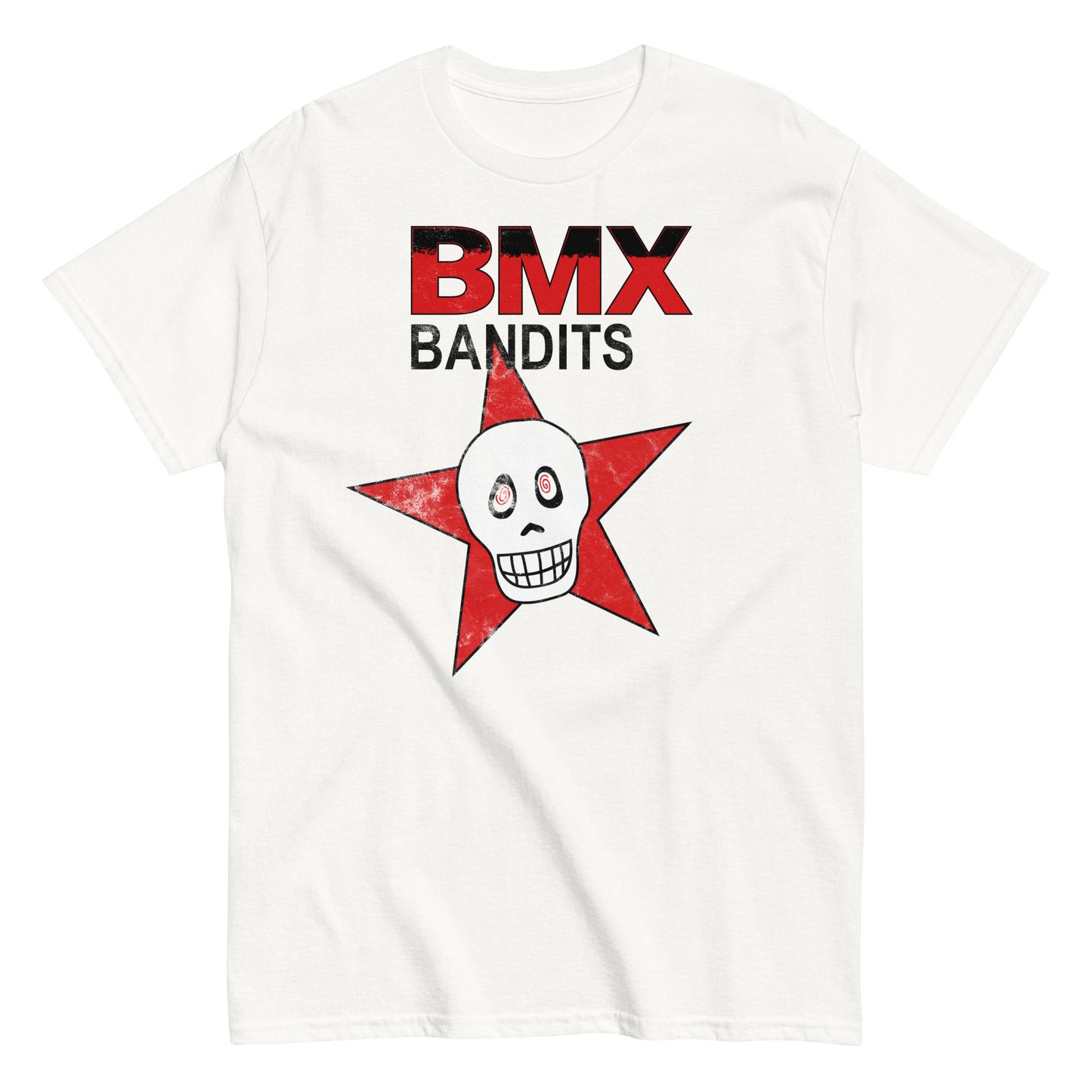 BMX BANDITS As Worn By Kurt Cobain Replica Punk Rock Skull Star Distressed Unisex Classic Tee