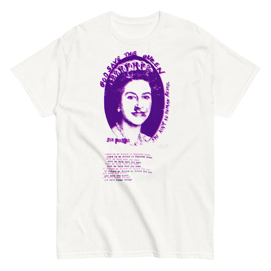 God Save the Queen Elizabeth II Punk Rock No Future Distressed Classic Tee