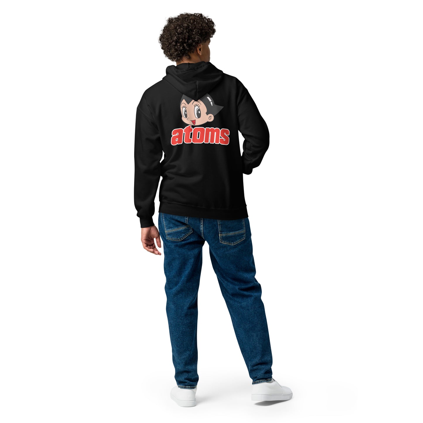 Sankei Atoms サンケイアトムズ Zip Hoodie with Embroidered ‘a’ and Back Logo Print