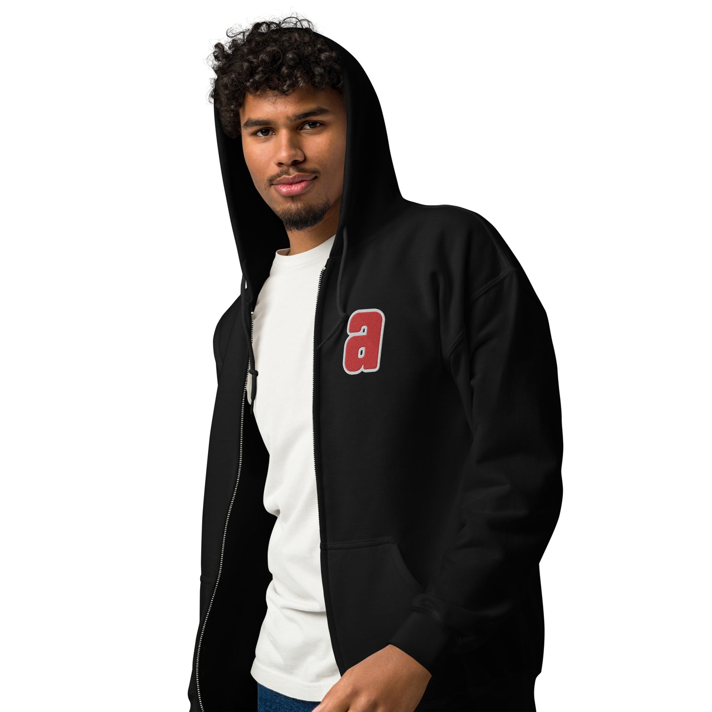 Sankei Atoms サンケイアトムズ Zip Hoodie with Embroidered ‘a’ and Back Logo Print