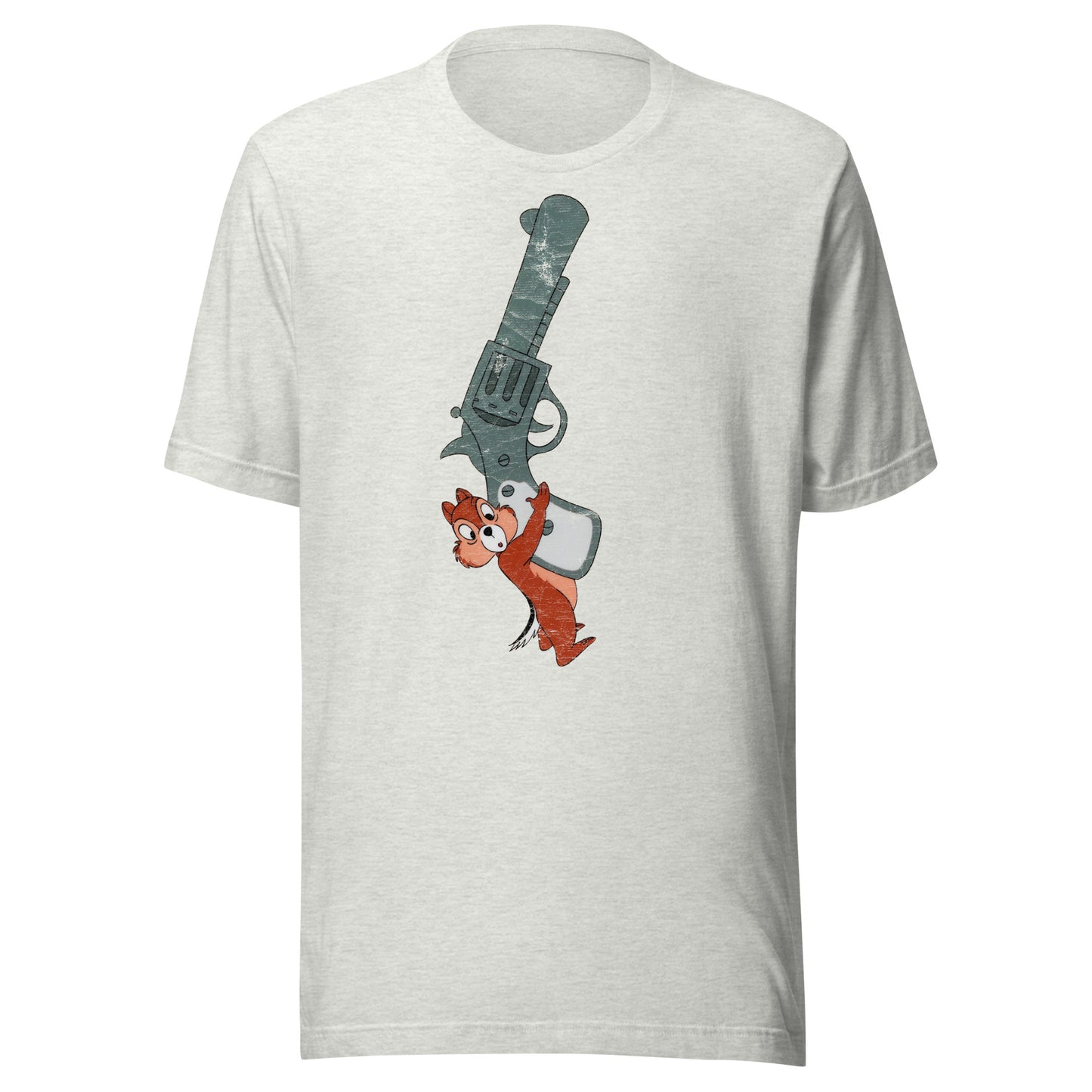 Chipmunk With A Gun Distressed Softstyle Unisex Tee