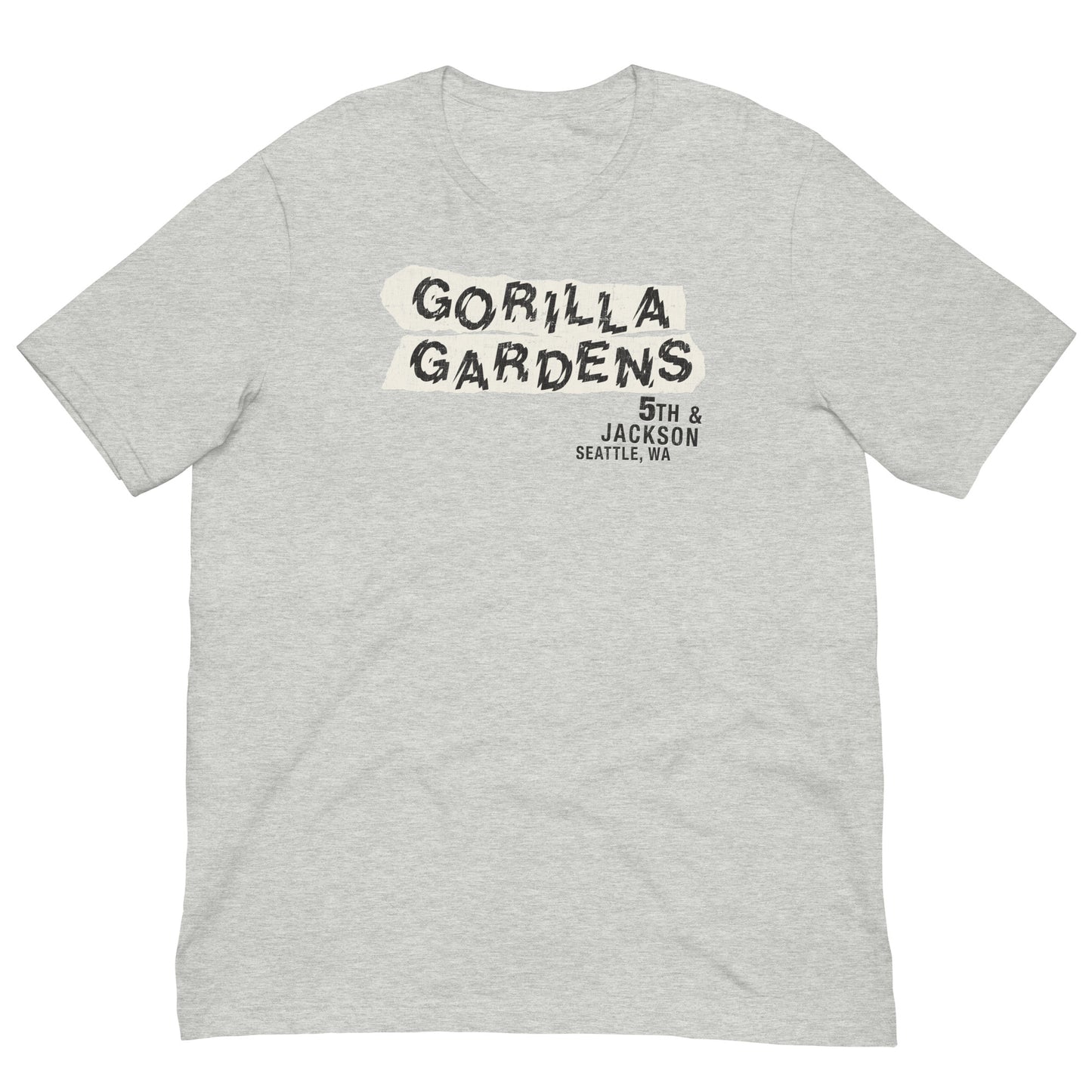 GORILLA GARDENS Rock Theater Seattle Grunge Scene Vintage Distressed Graphic Unisex Softstyle Tee
