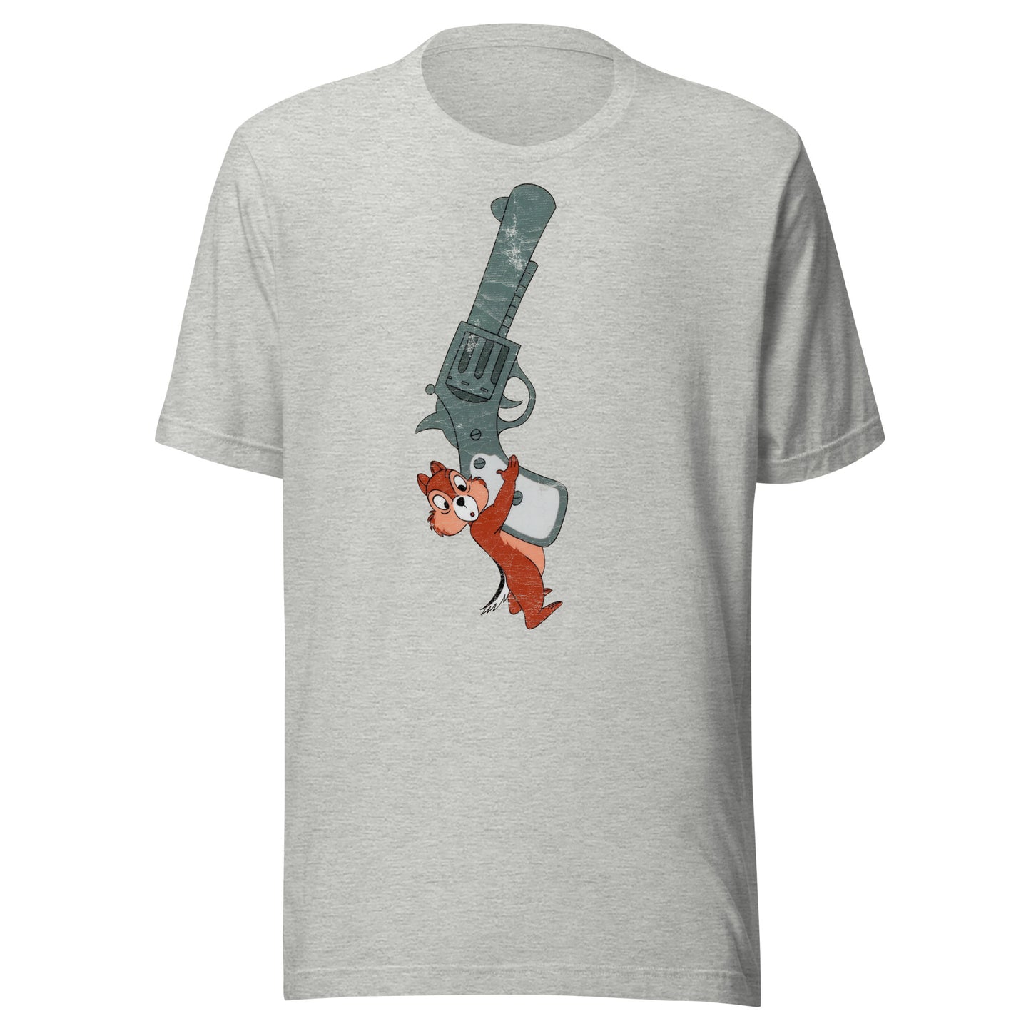 Chipmunk With A Gun Distressed Softstyle Unisex Tee