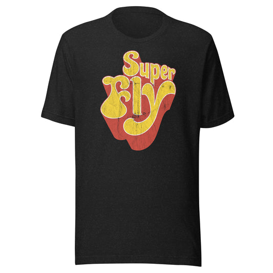 Super Fly (Yellow) 70s Blaxploitation Funk Distressed Softstyle Tee