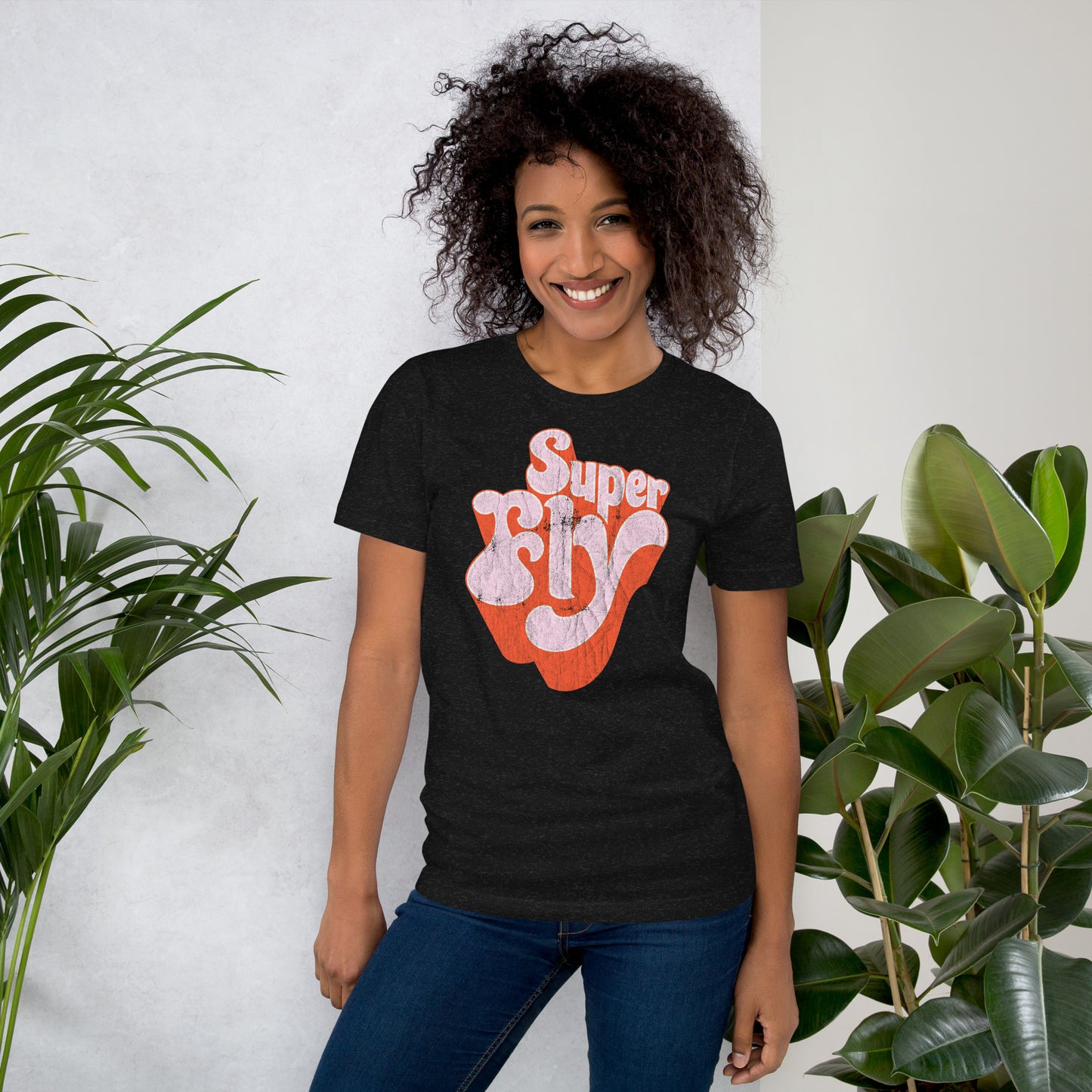 Super Fly (Pink) 70s Blaxploitation Funk Distressed Softstyle Tee