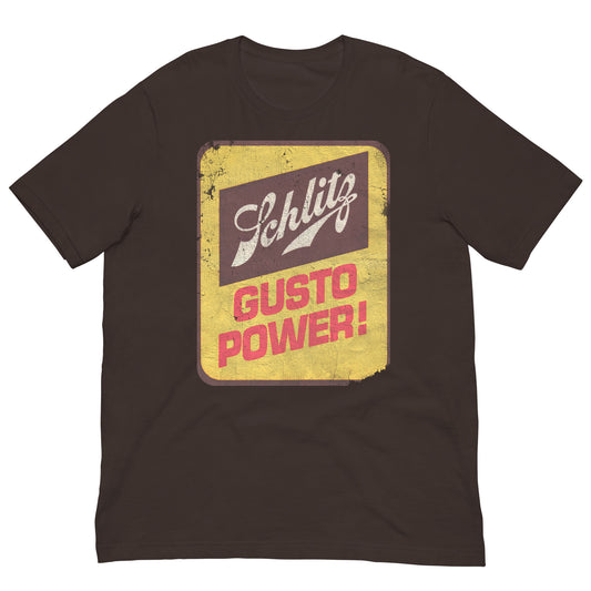 Schlitz Gusto Power! Vintage Distressed Unisex Softstyle Tee