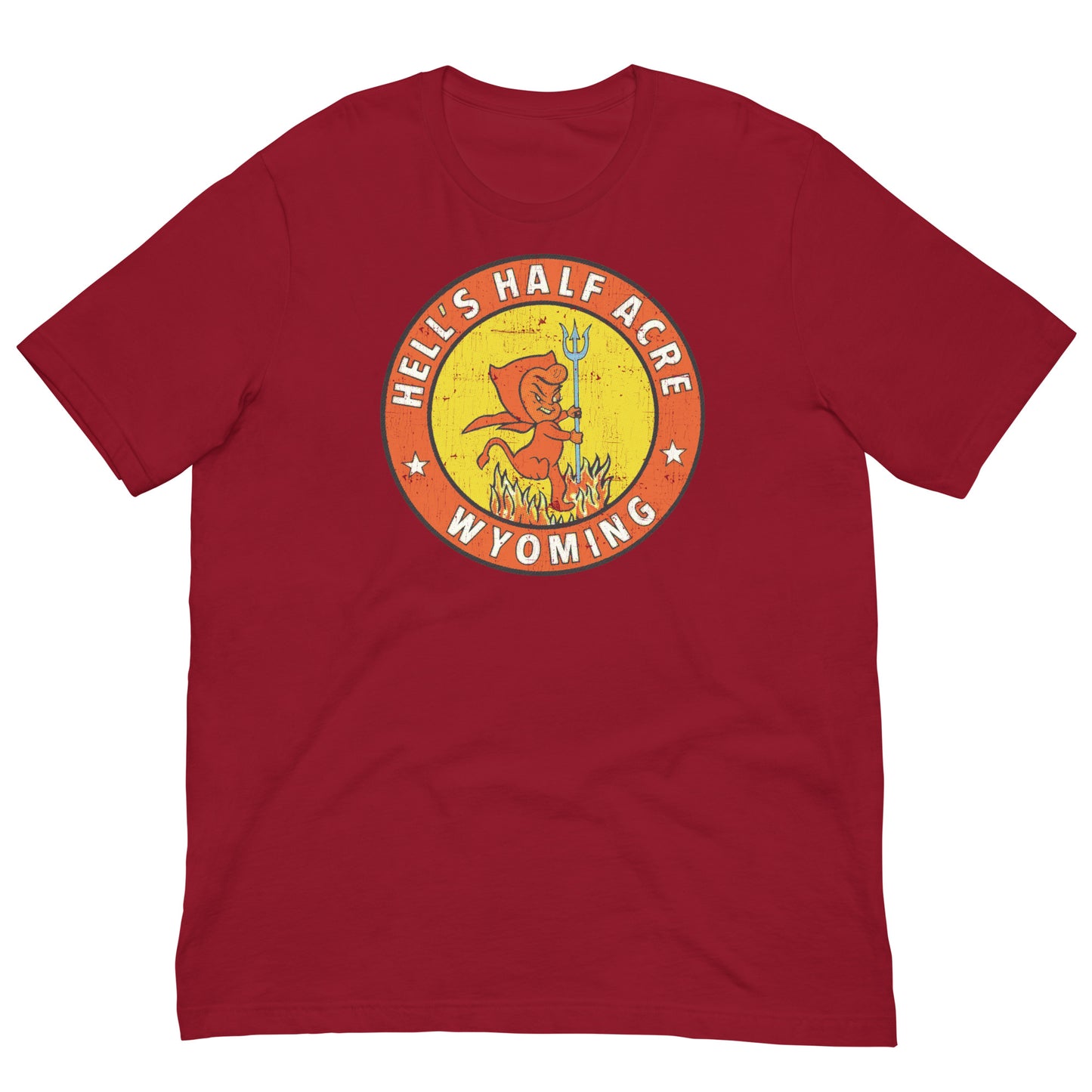 Hell’s Half Acre Wyoming Vintage Devil Retro Travel Souvenir Softstyle Unisex T-Shirt